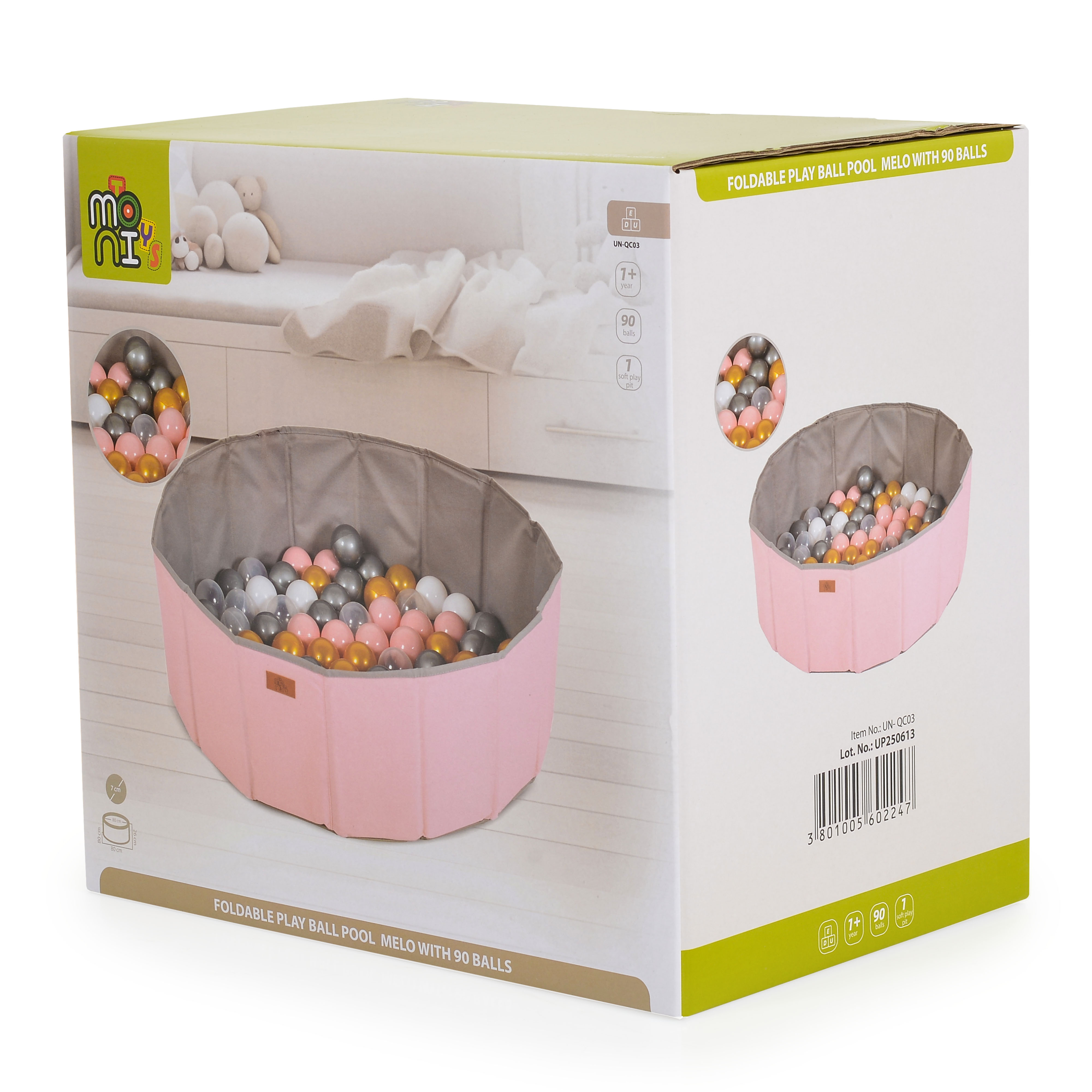 Foldable pool with 90 balls Melo-pink