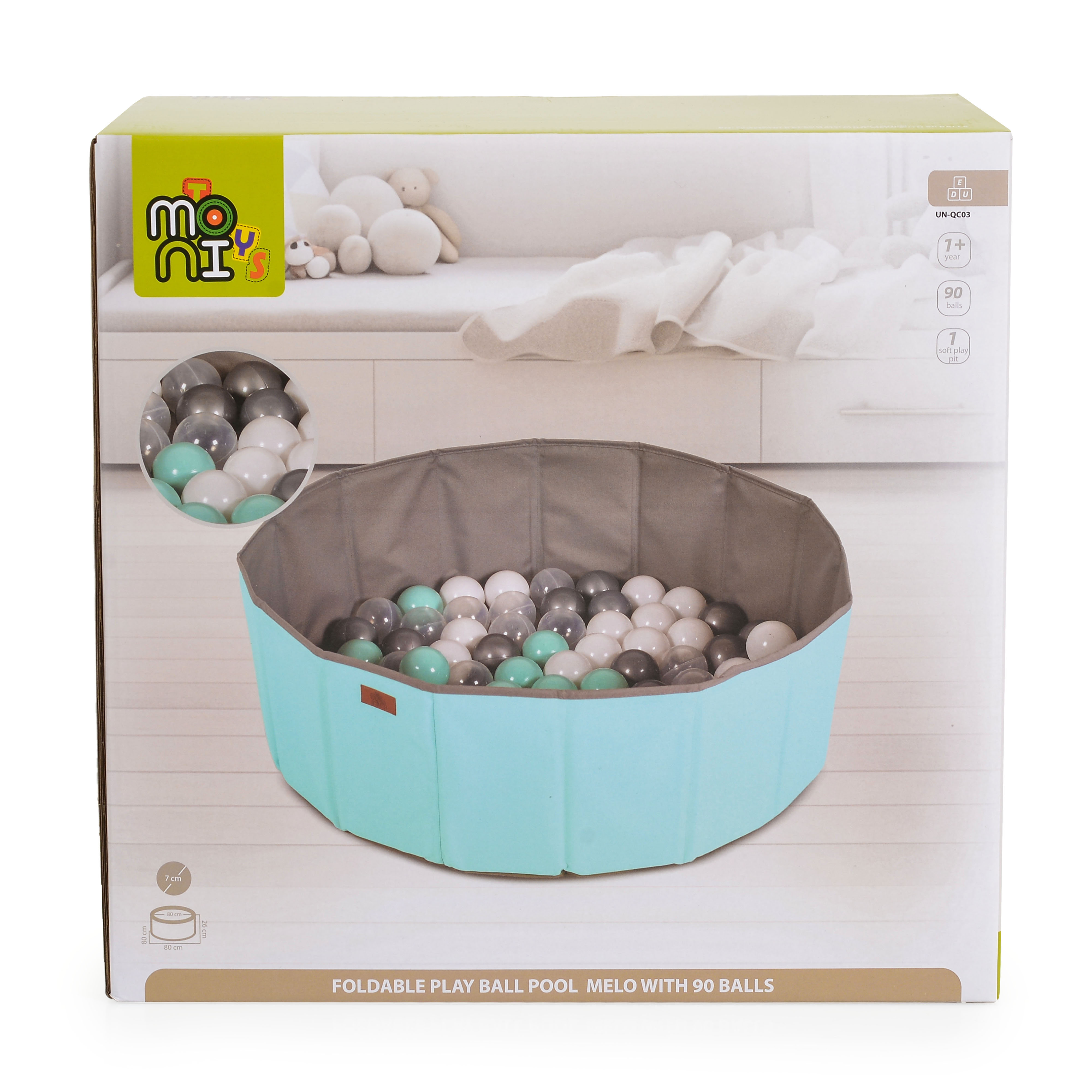 Foldable pool with 90 balls Melo-mint