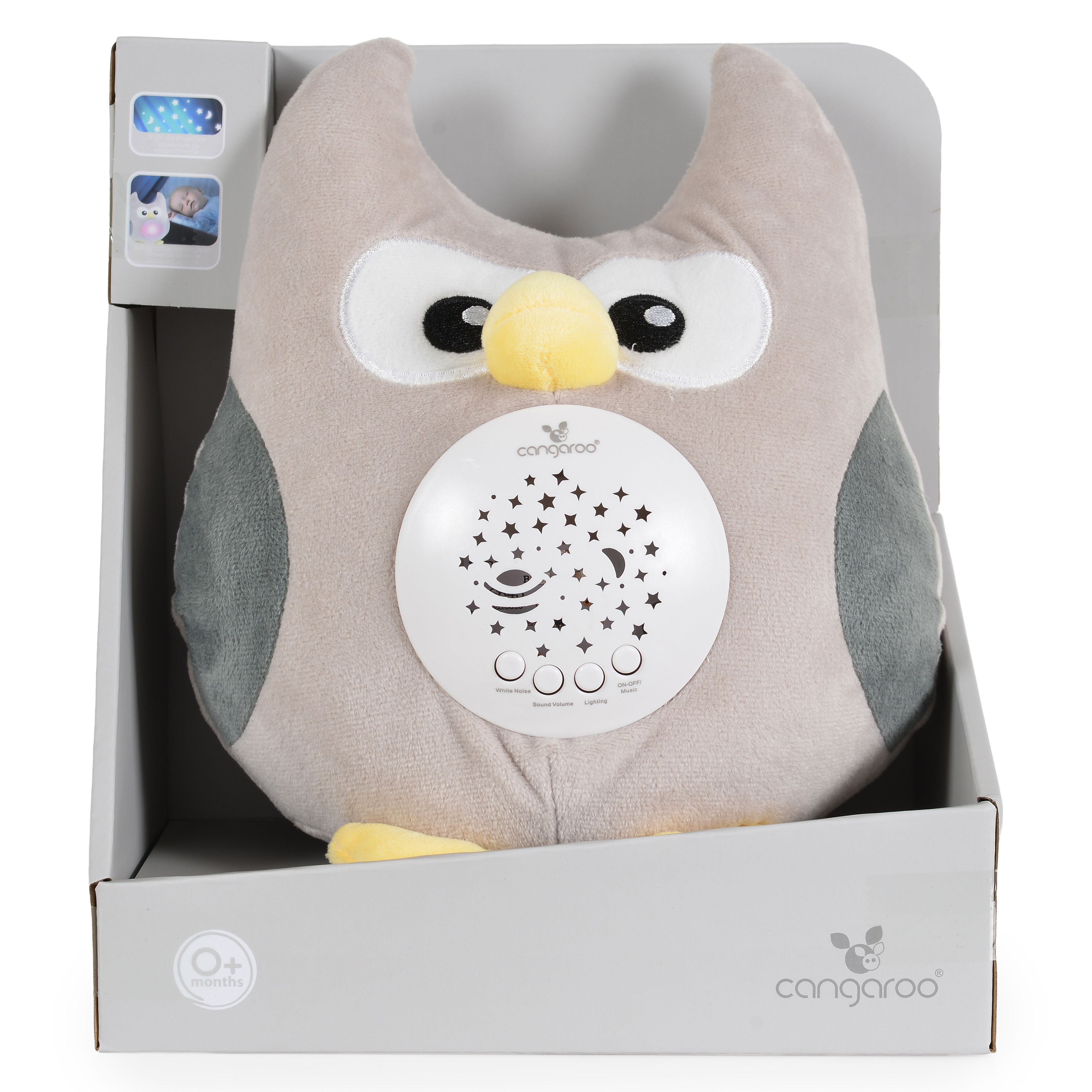 Нощна лампа и прожектор с бял шум Owlie