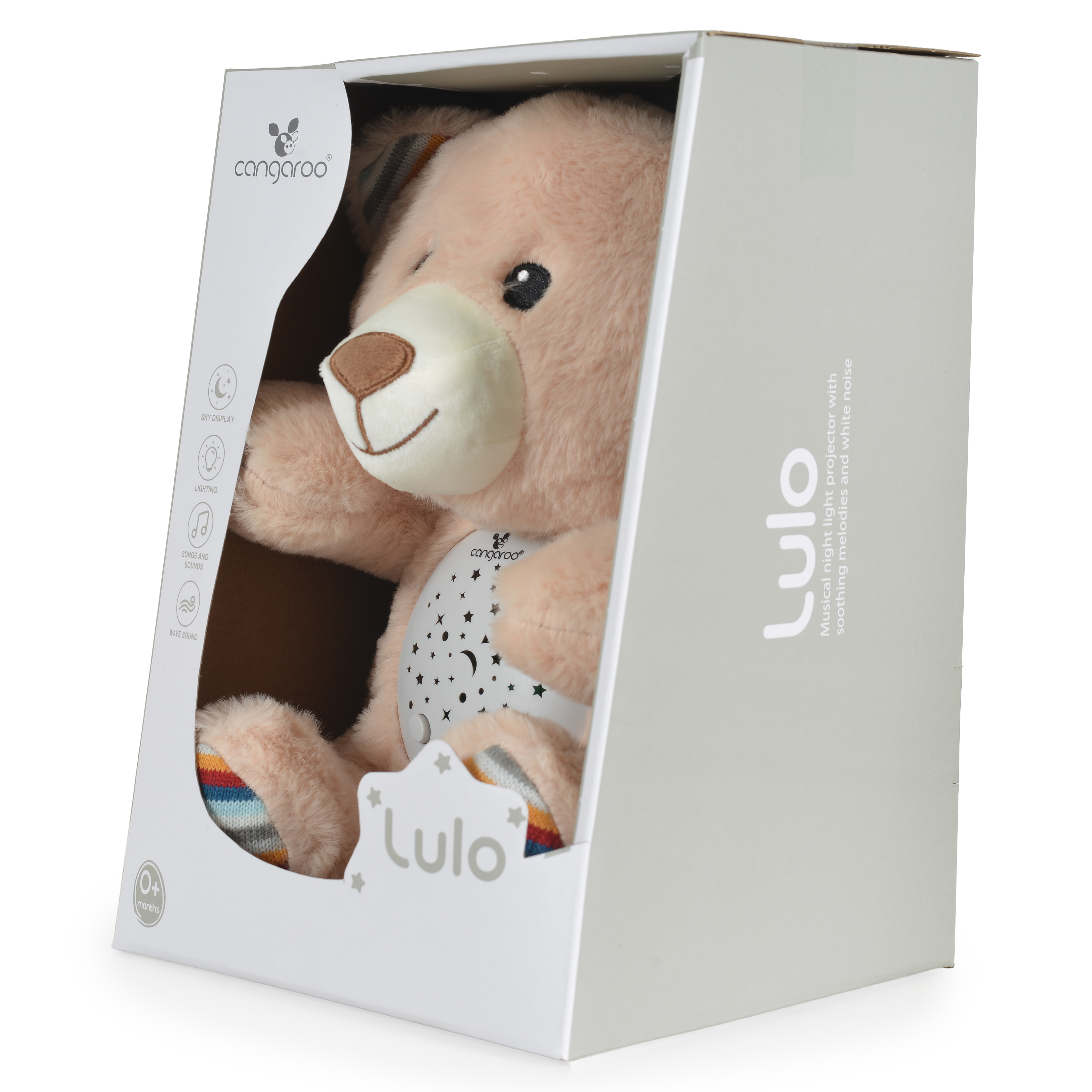 Нощна лампа и прожектор с бял шум Lulo Bear