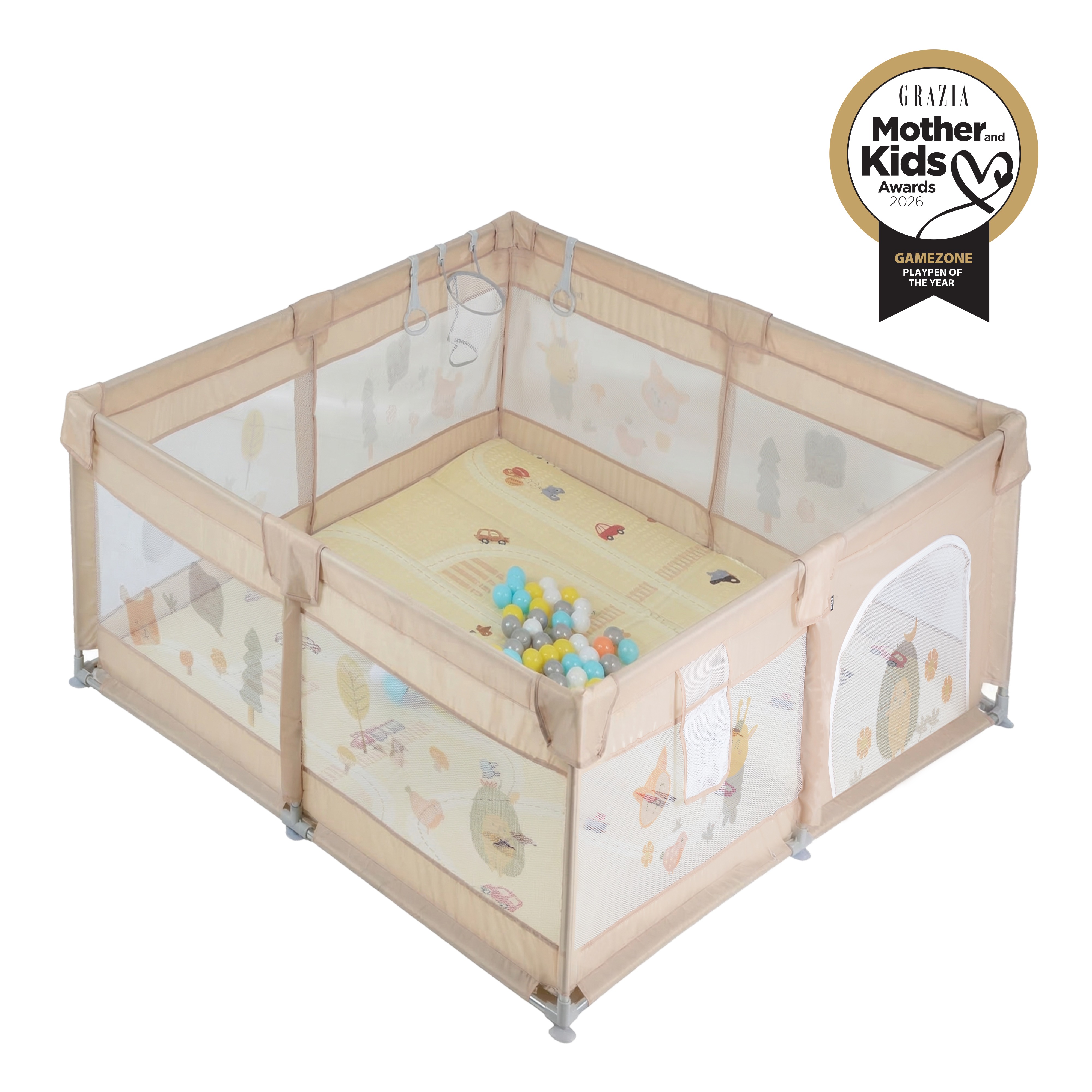 Playpen GameZone 120*120 with accessories beige new
