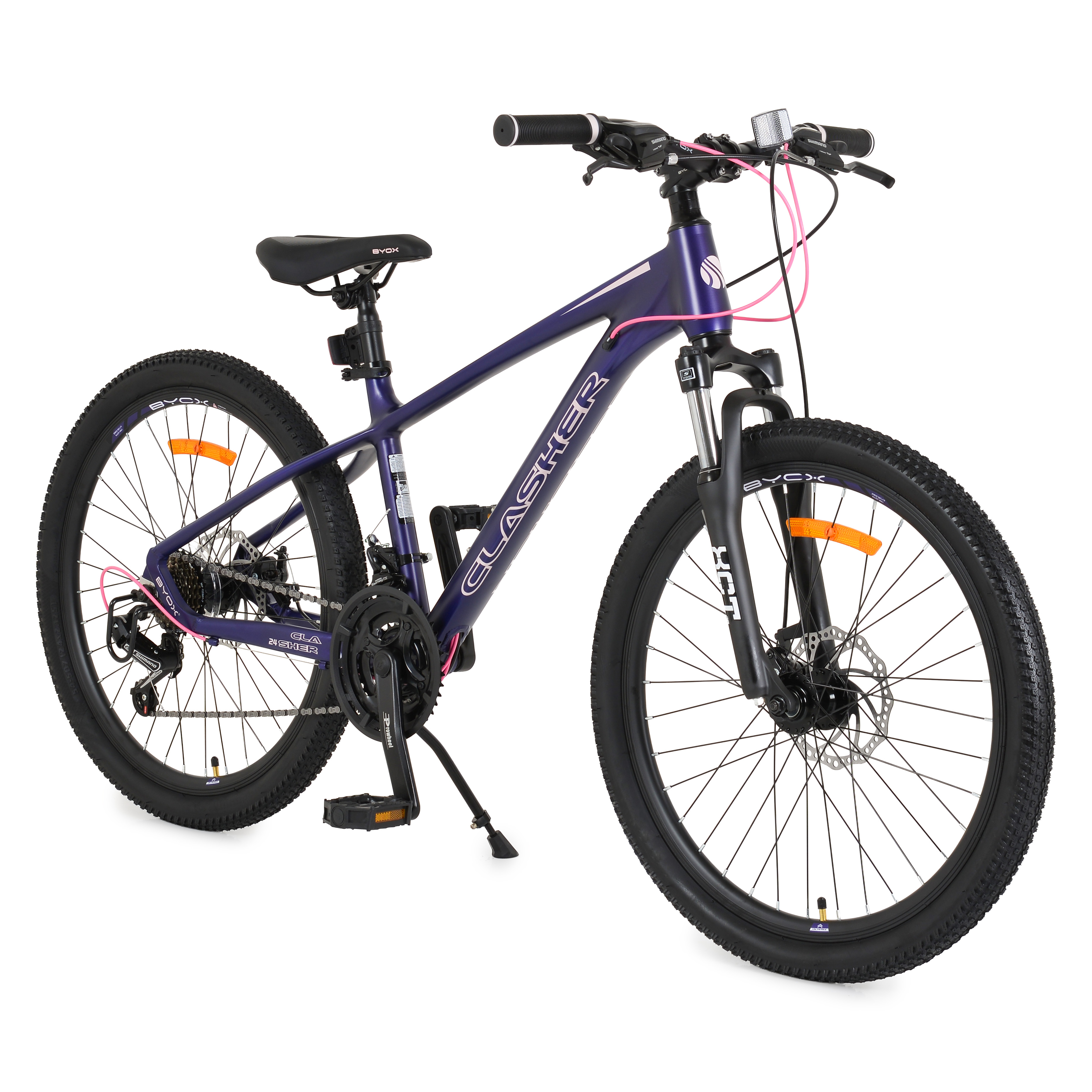Bicycle with alloy 24" Clasher Purple gears