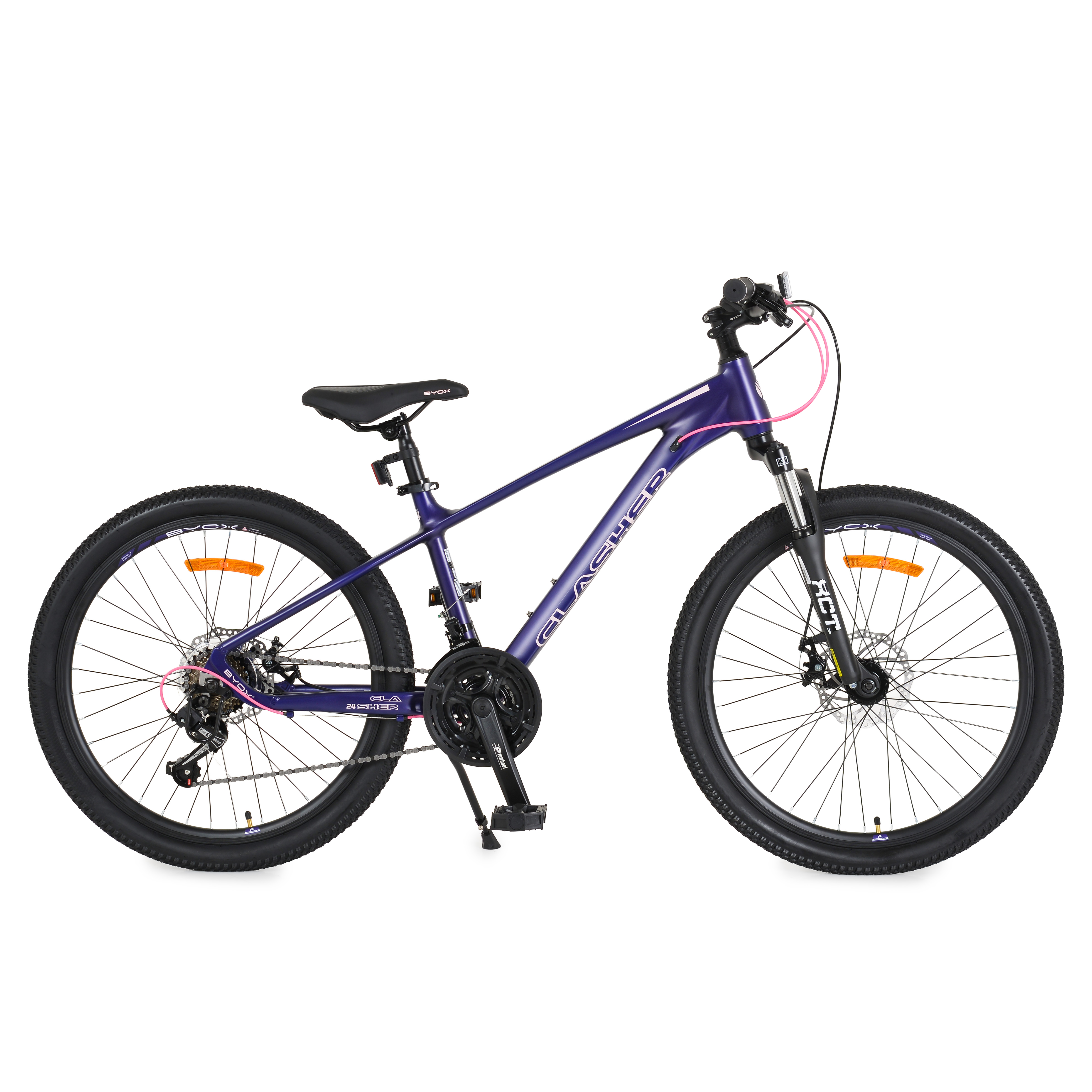 Bicycle with alloy 24" Clasher Purple gears