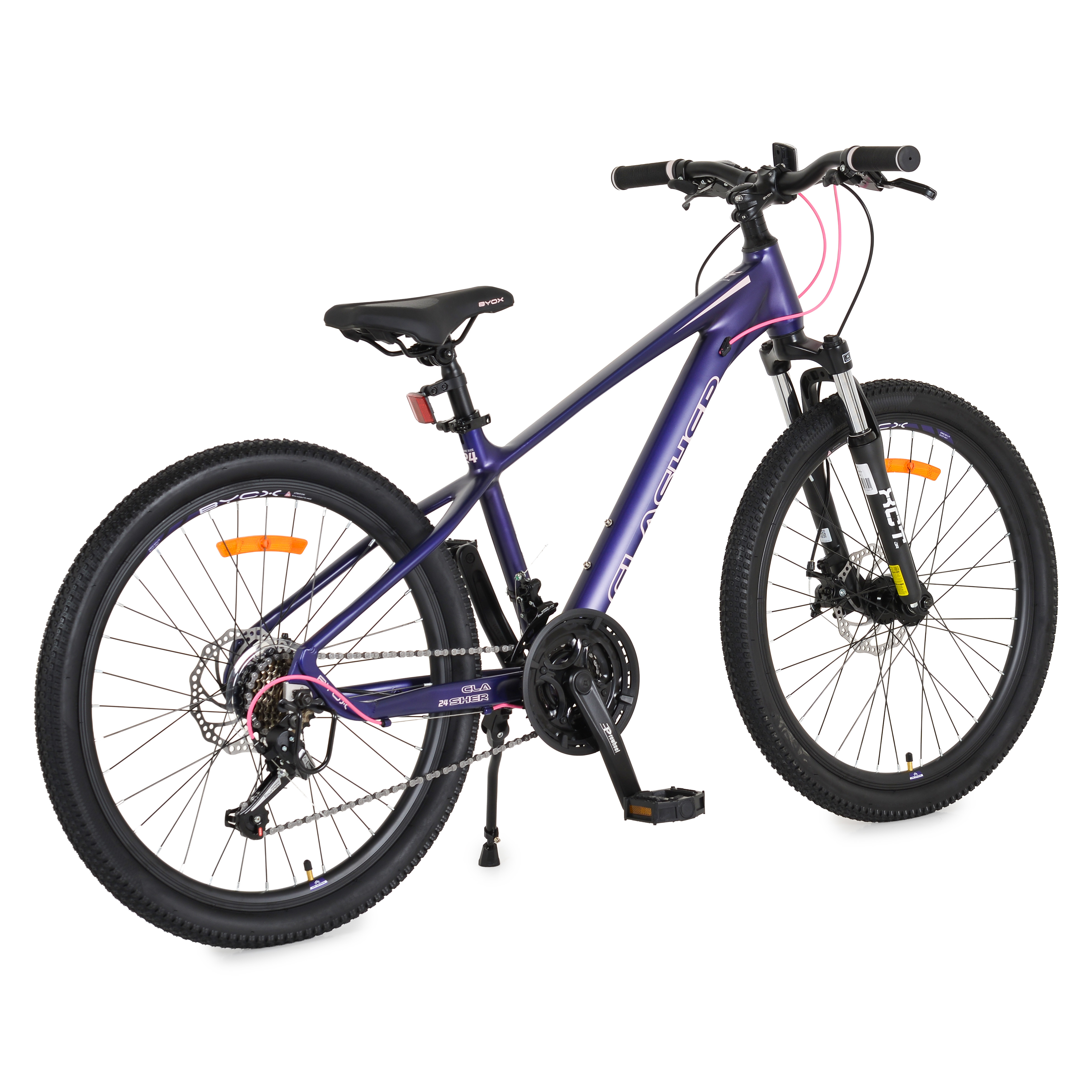 Bicycle with alloy 24" Clasher Purple gears