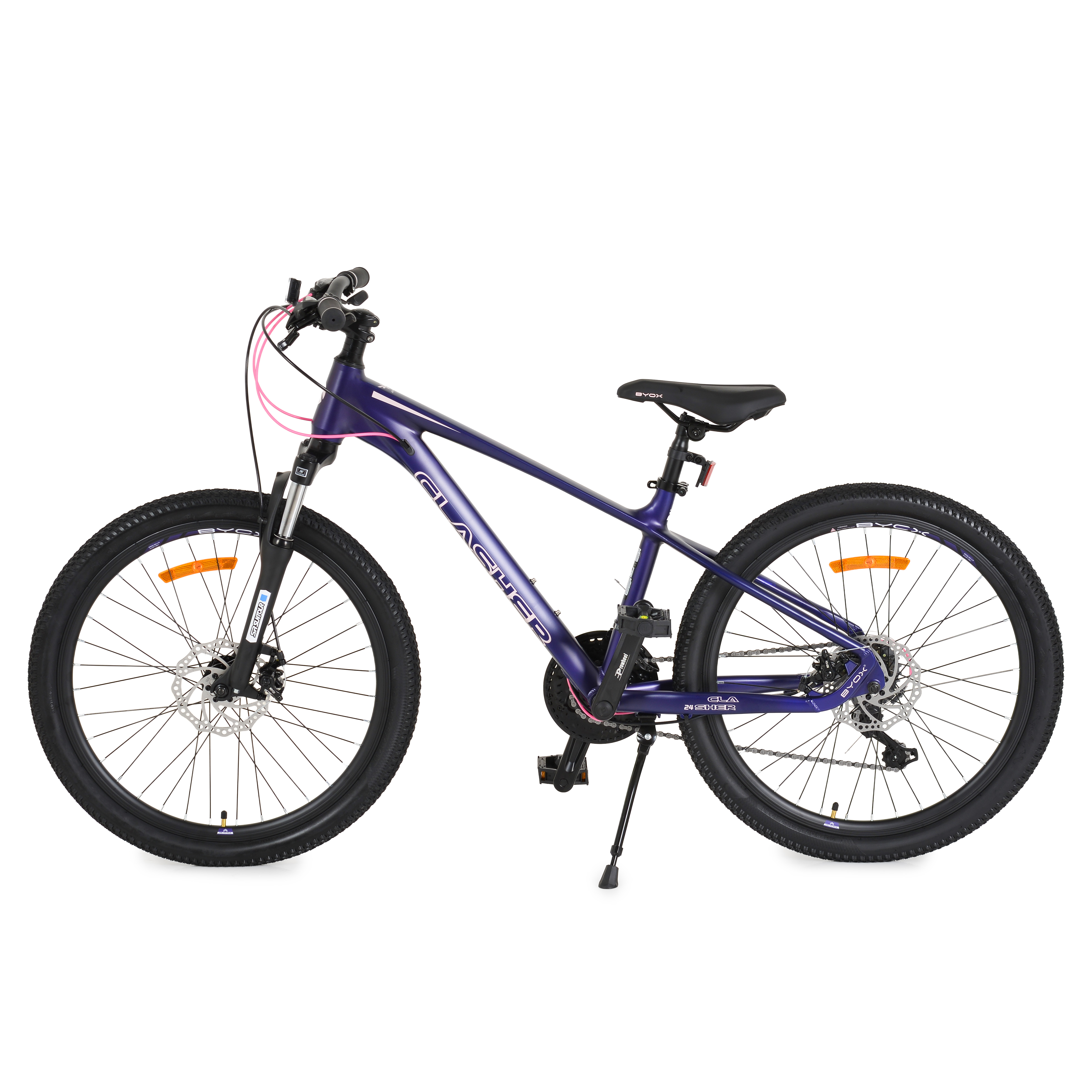 Bicycle with alloy 24" Clasher Purple gears