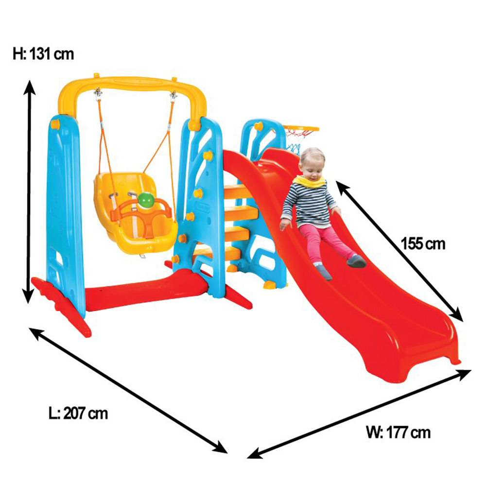 Wavy slide and swing set 06141 red