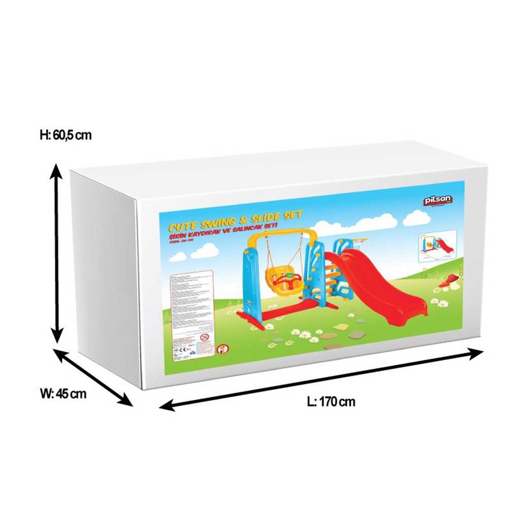 Wavy slide and swing set 06141 red