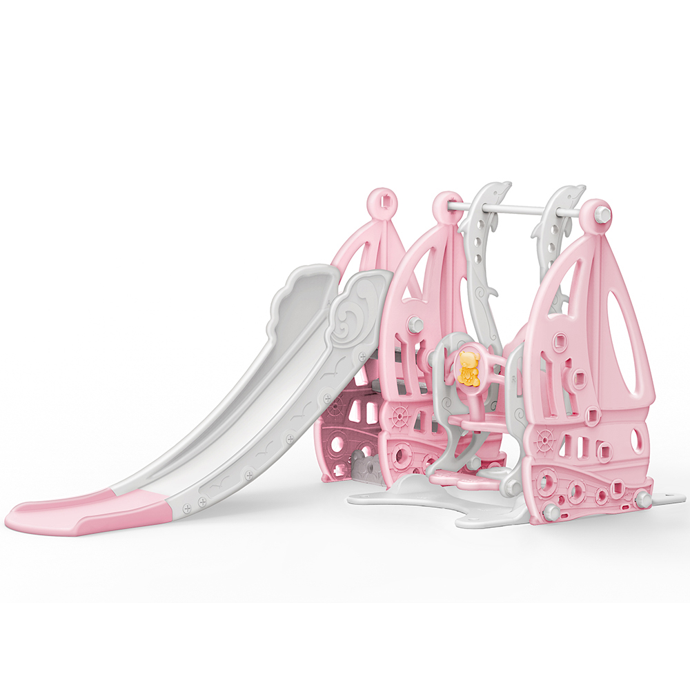 Slide with swing and basket Coco WM19016 pink