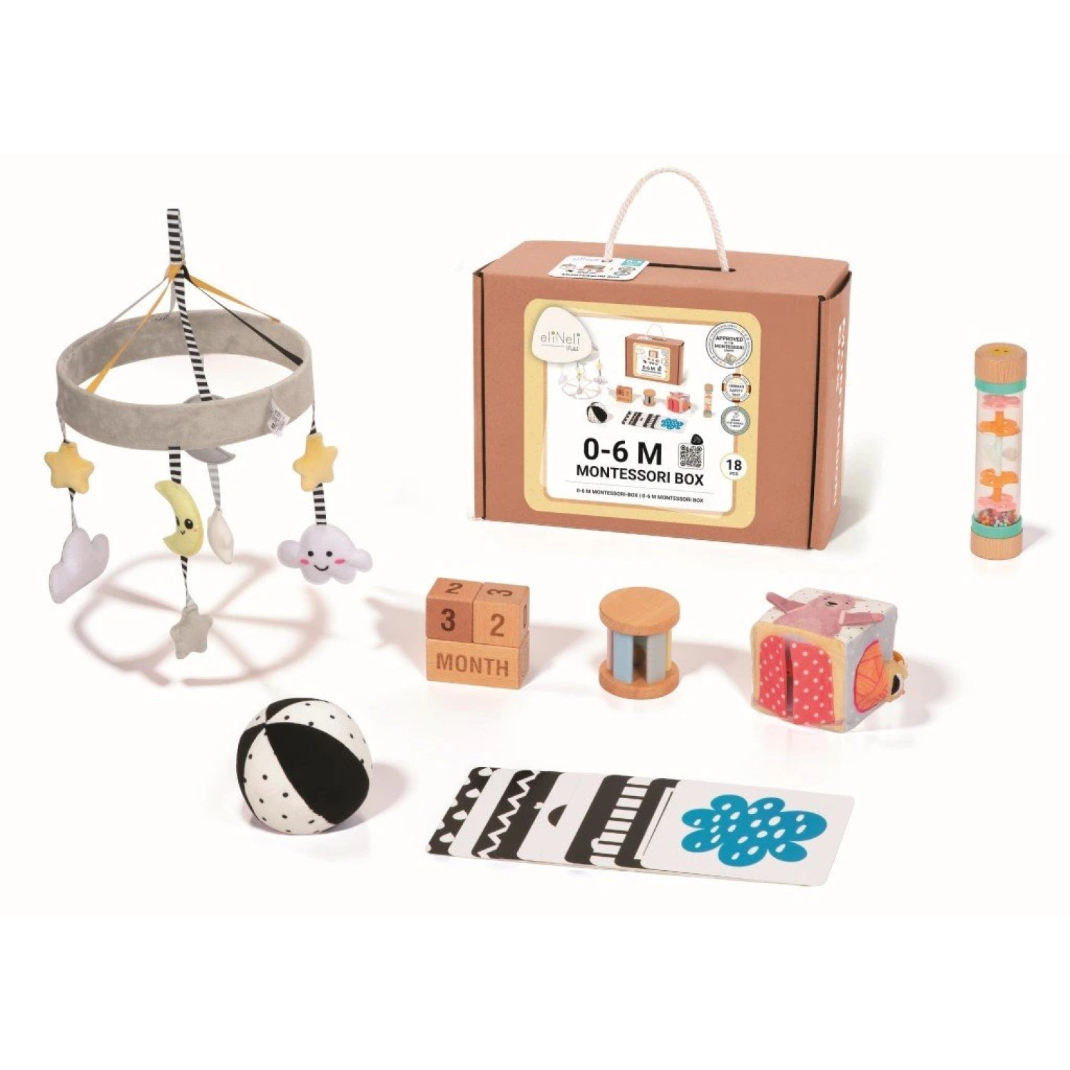 Образователна кутия Монтесори 0-6 месеца Възраст: 0+