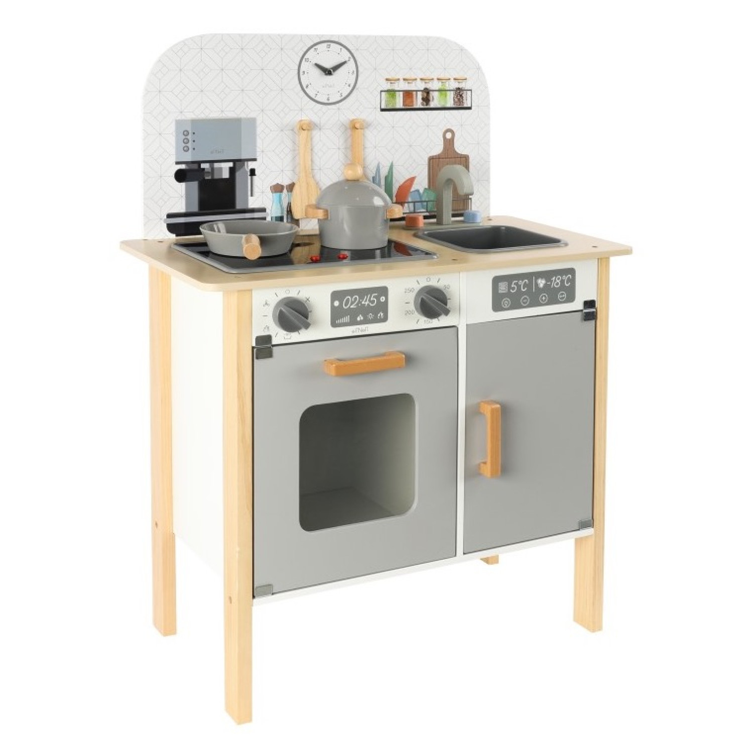 Children's wooden kitchen with accessories Classic + chef's set Age: 2+