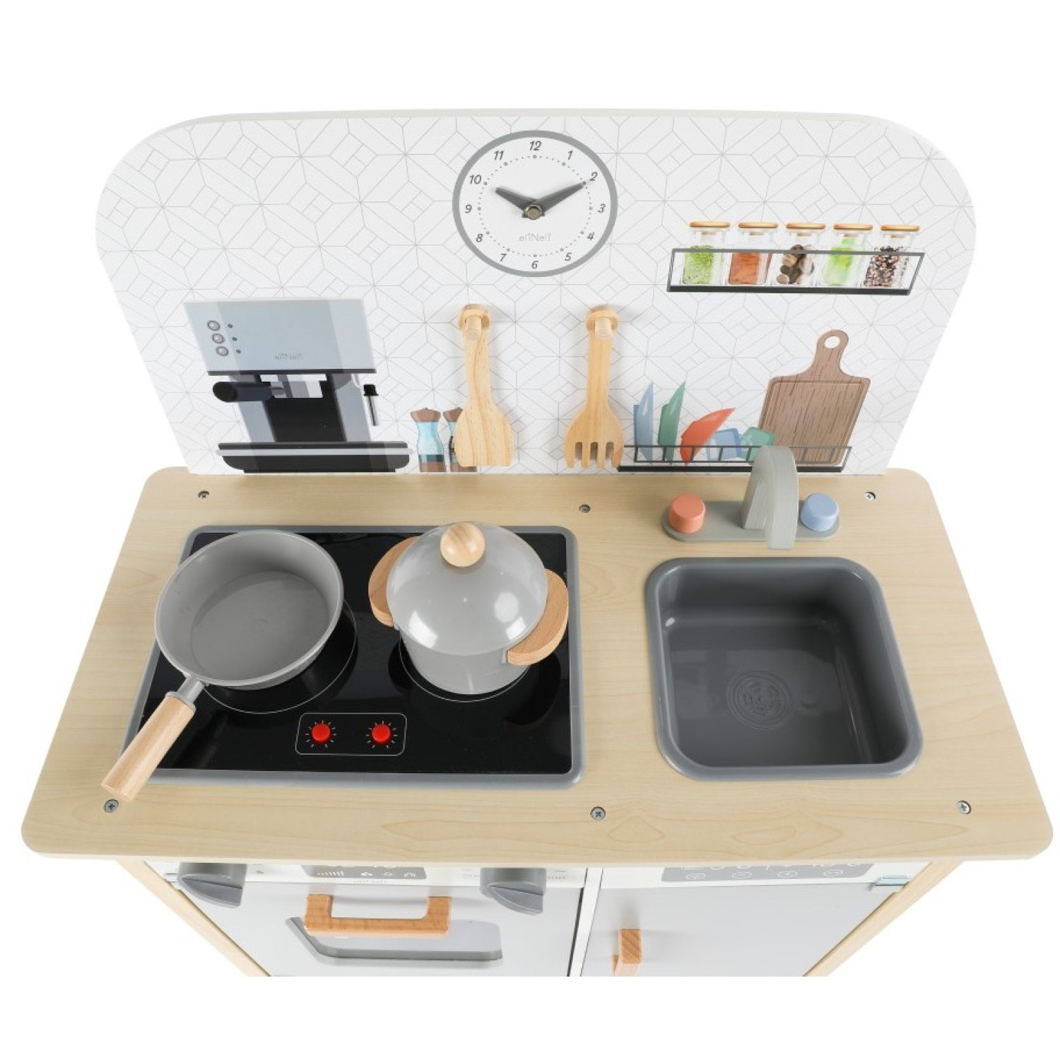 Children's wooden kitchen with accessories Classic + chef's set Age: 2+
