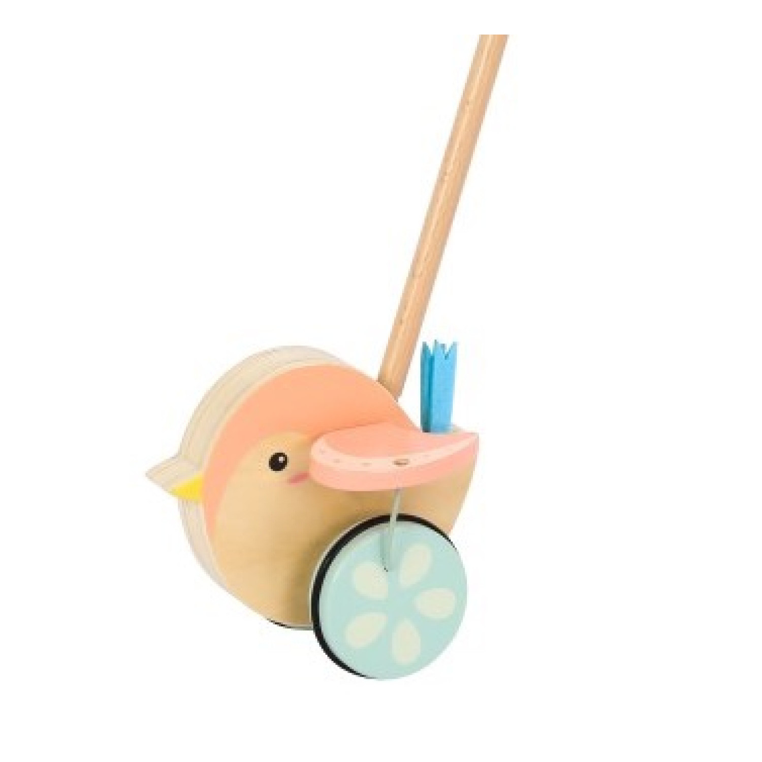 Wooden push toy Bird Age: 1+