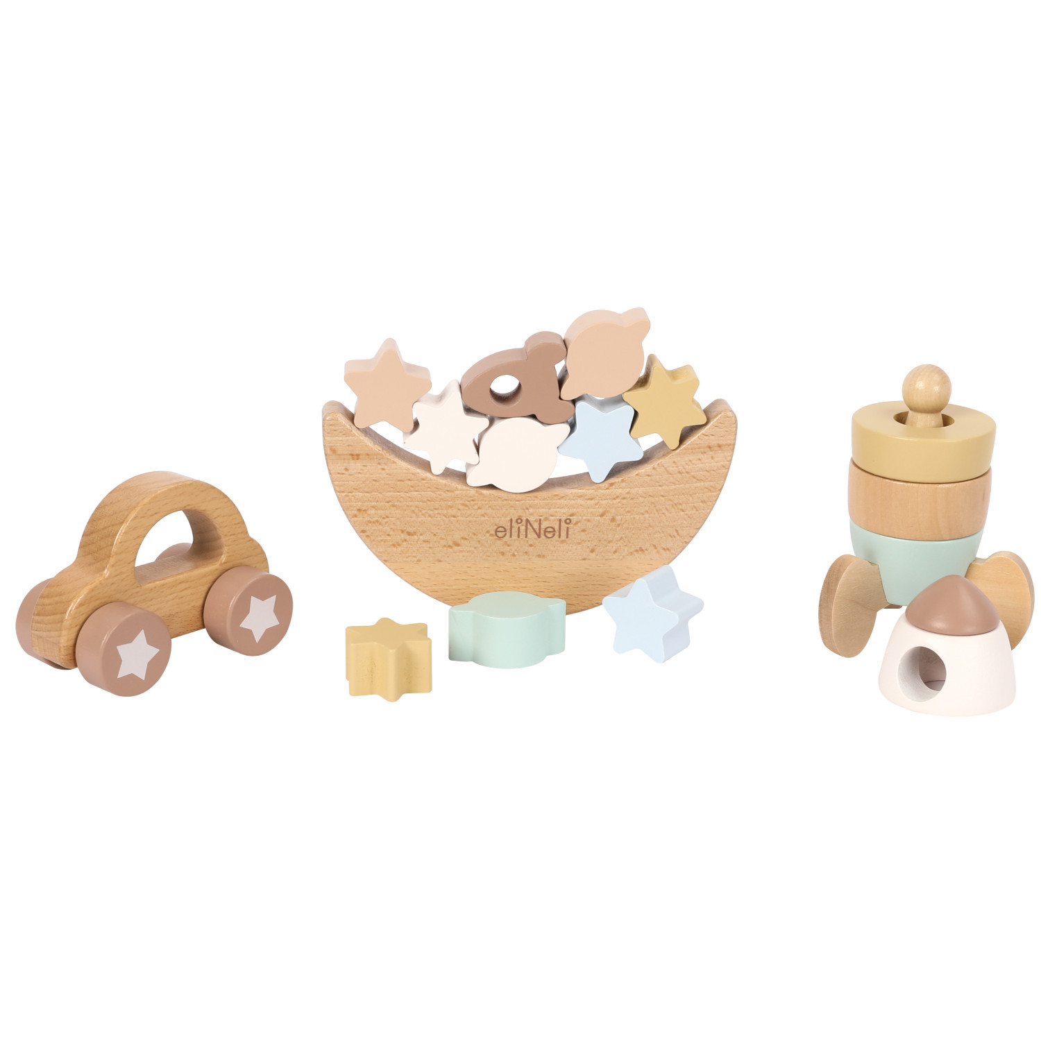 Комплект дървени играчки за баланс и редене Възраст: 1+