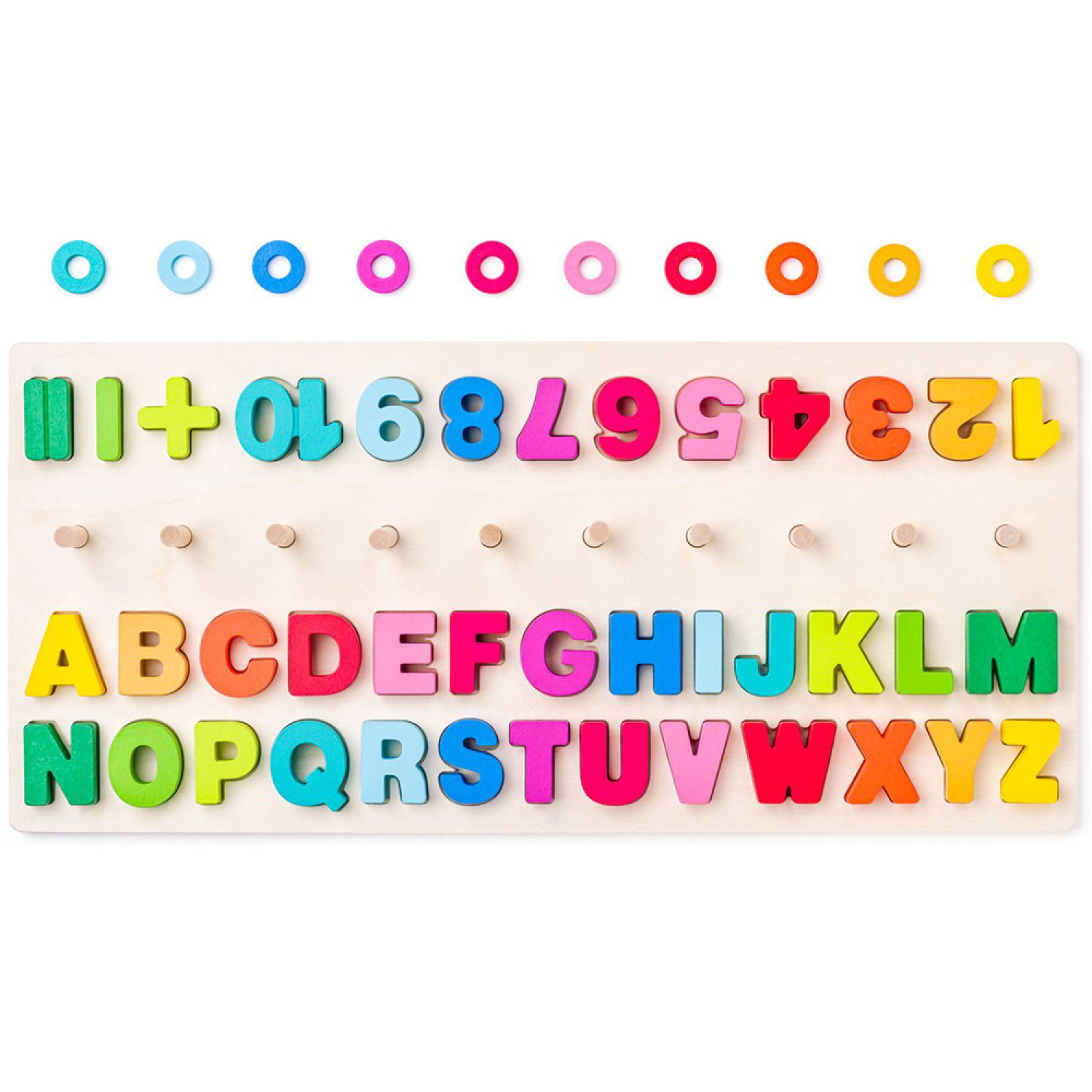 Didactic board with letters and numbers, counting and arithmetic up to 10 Age: 3+