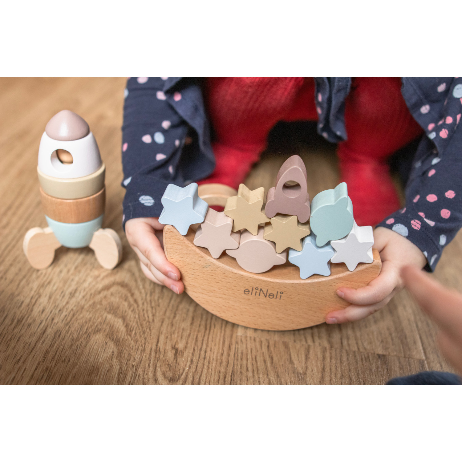 Комплект дървени играчки за баланс и редене Възраст: 1+