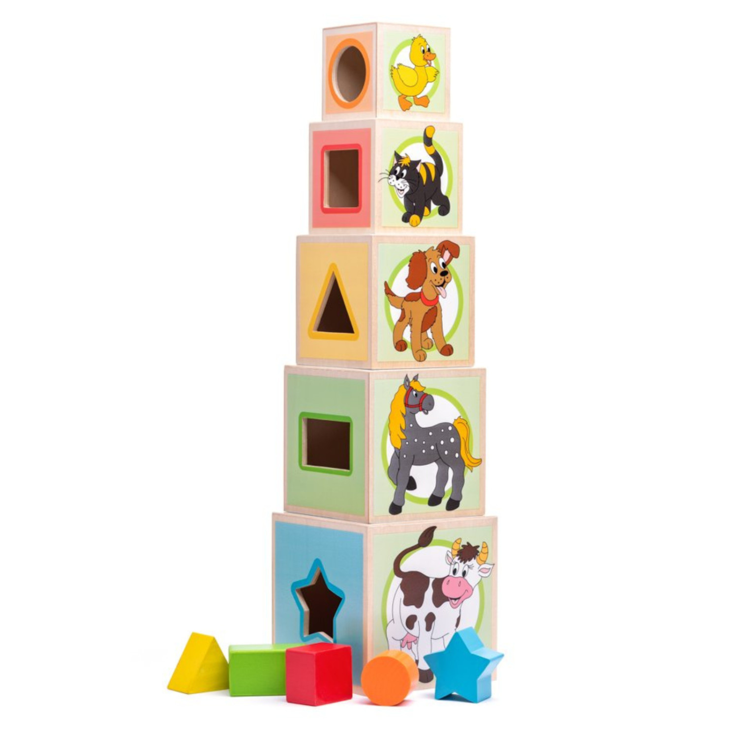 Wooden animal sorter cubes Age: 1+