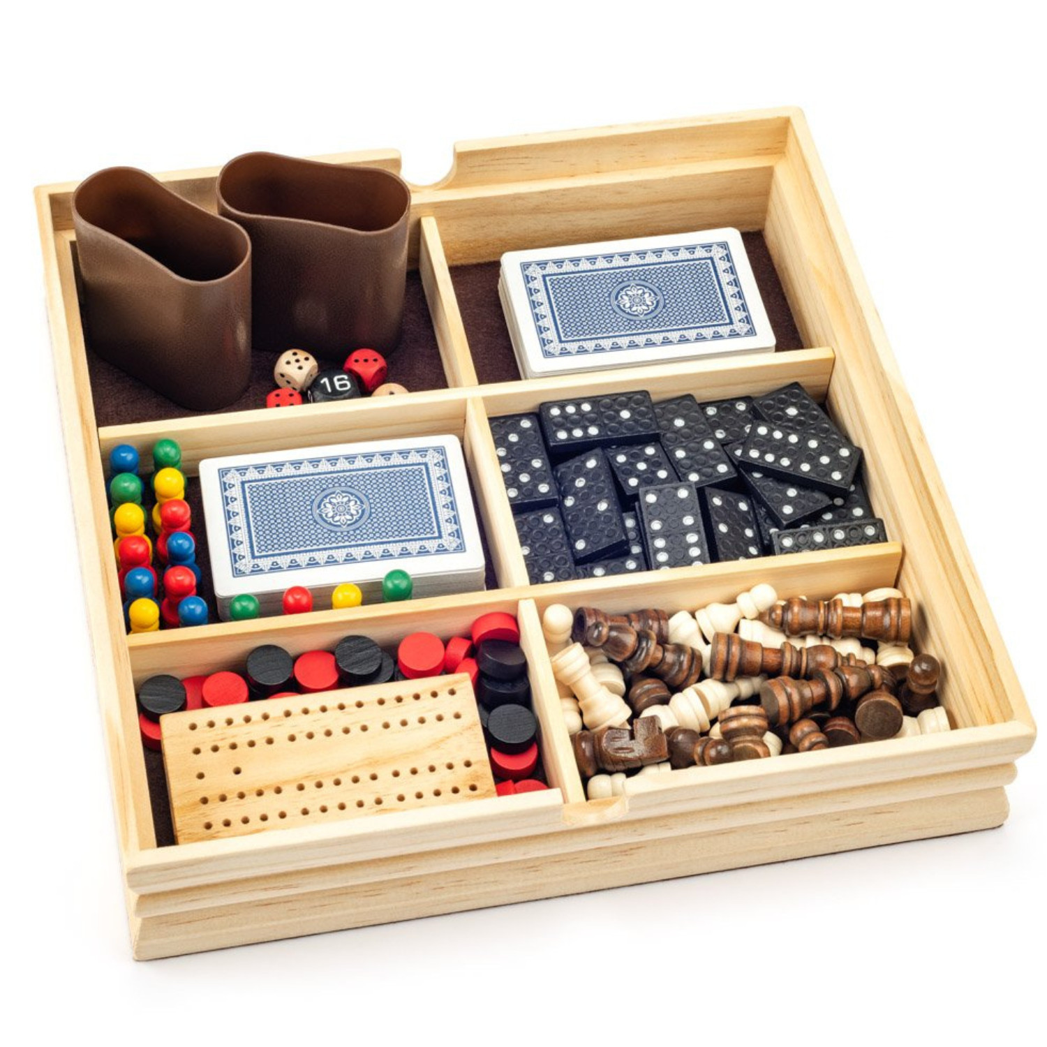 Wooden set of classic board games Age: 7+