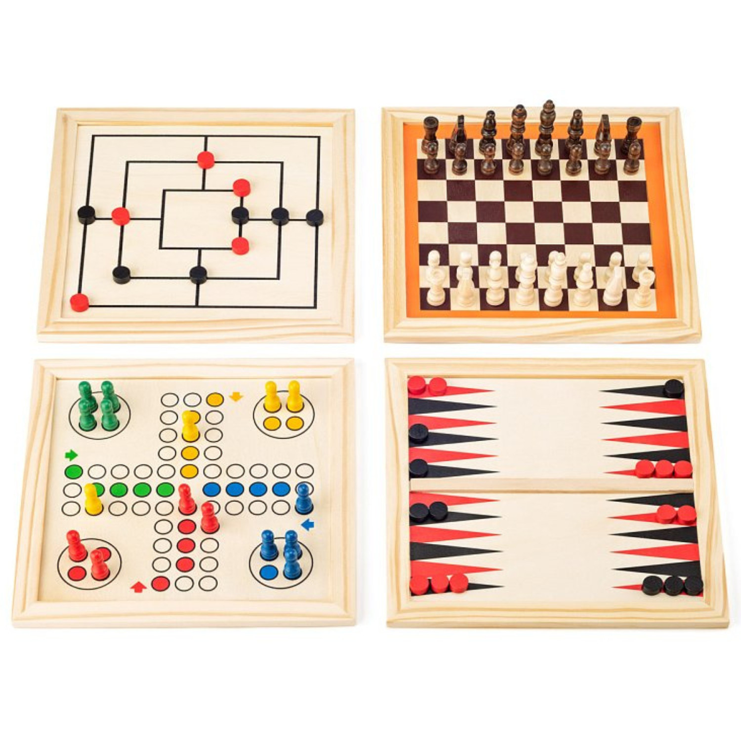 Wooden set of classic board games Age: 7+