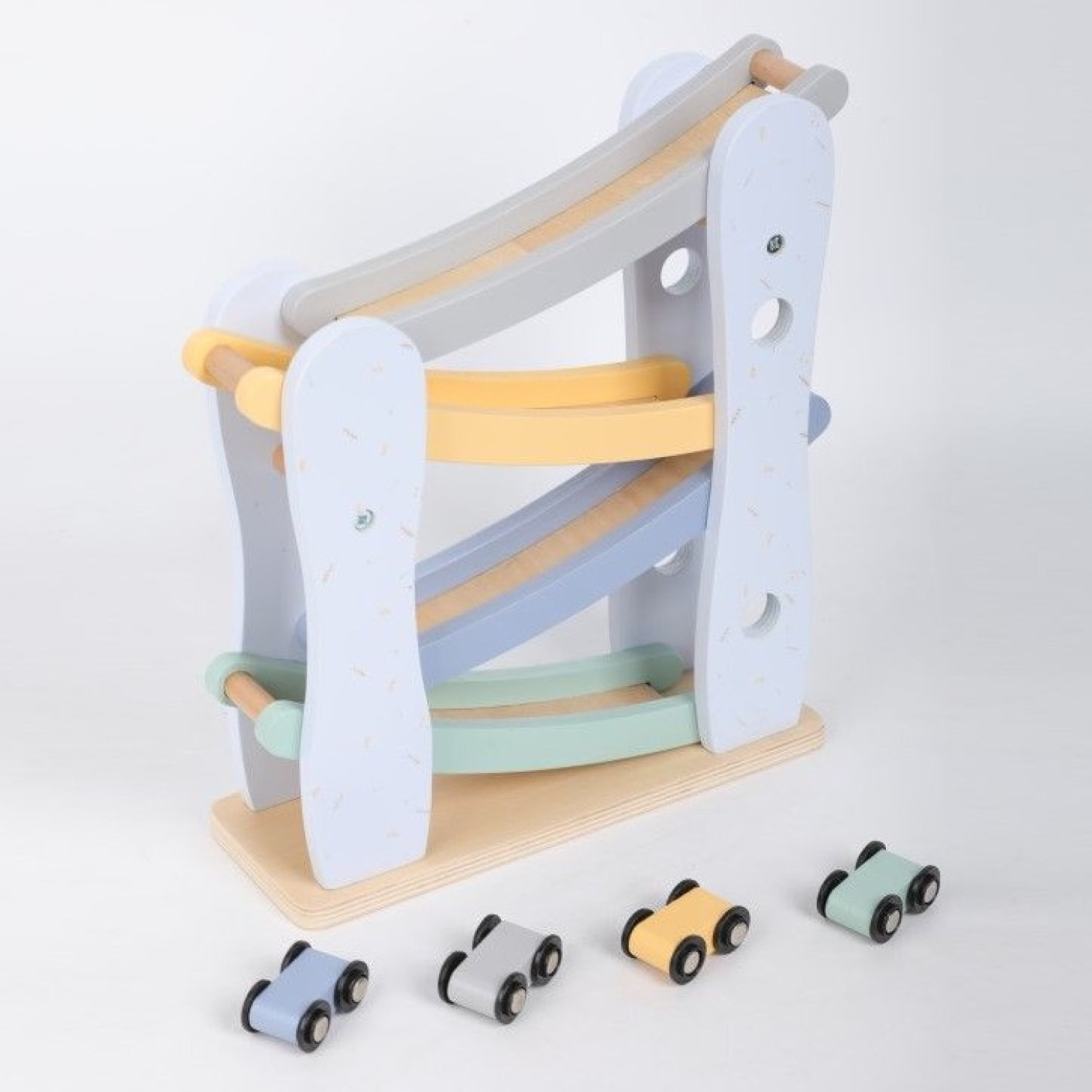 Wooden track Rolli with 4 cars Age: 1+ Size: 25.8x9x29.2 cm