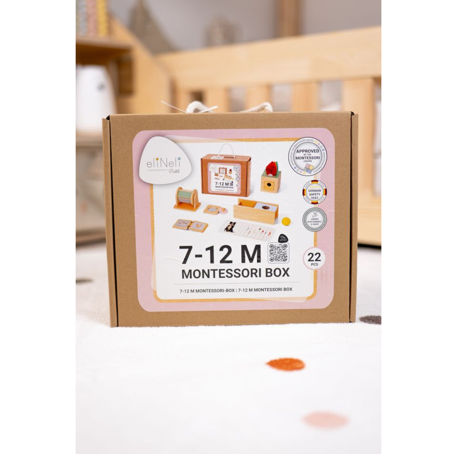 Образователна Монтесори кутия за бебета 7-12 месеца Възраст: 6+