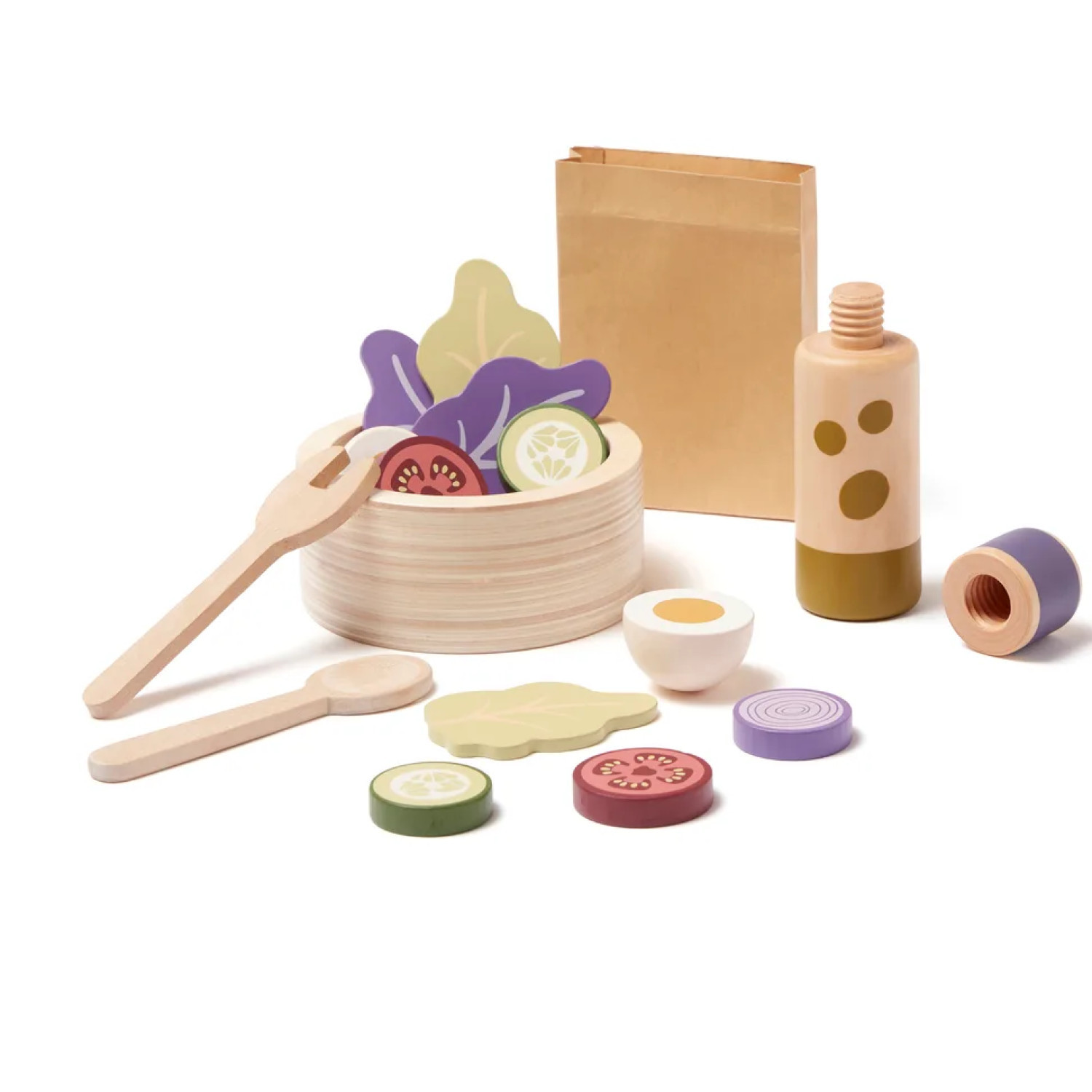 Wooden set Salad in a bowl Swedish Design Age: 2+
