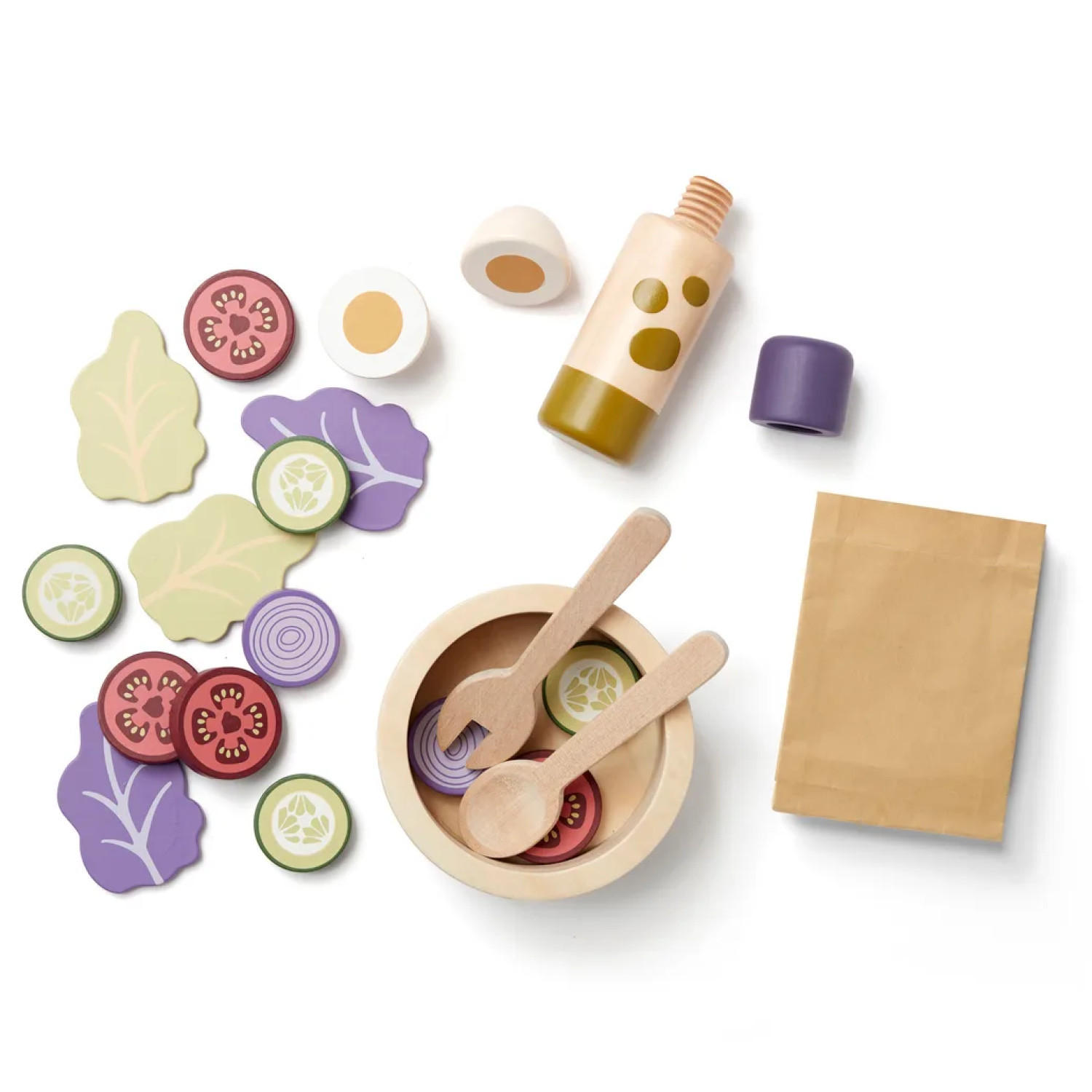 Wooden set Salad in a bowl Swedish Design Age: 2+