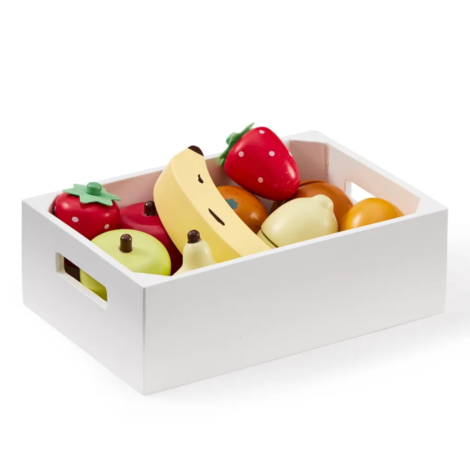 Wooden fruit for cutting in a crate Swedish Design Age: 2+
