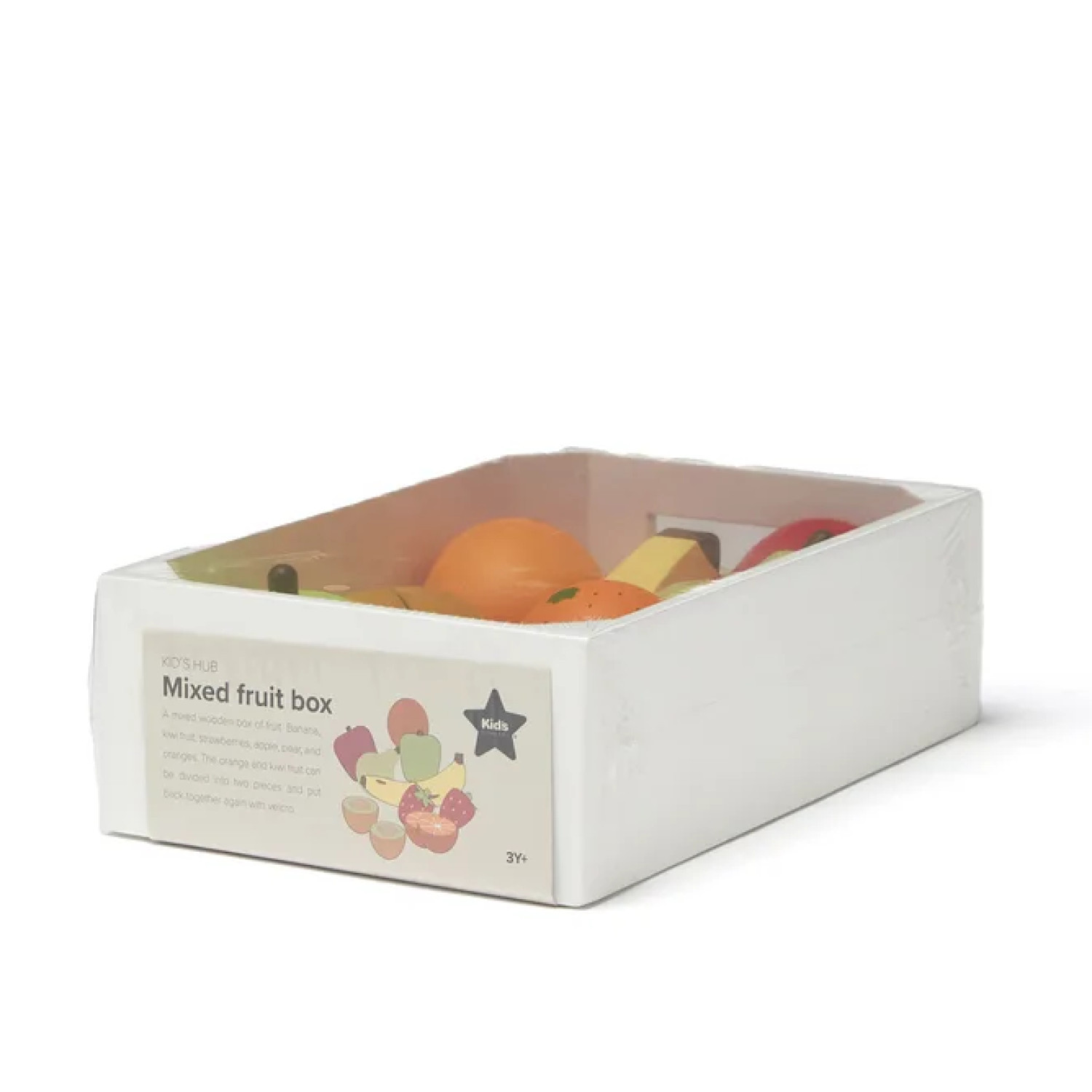 Wooden fruit for cutting in a crate Swedish Design Age: 2+