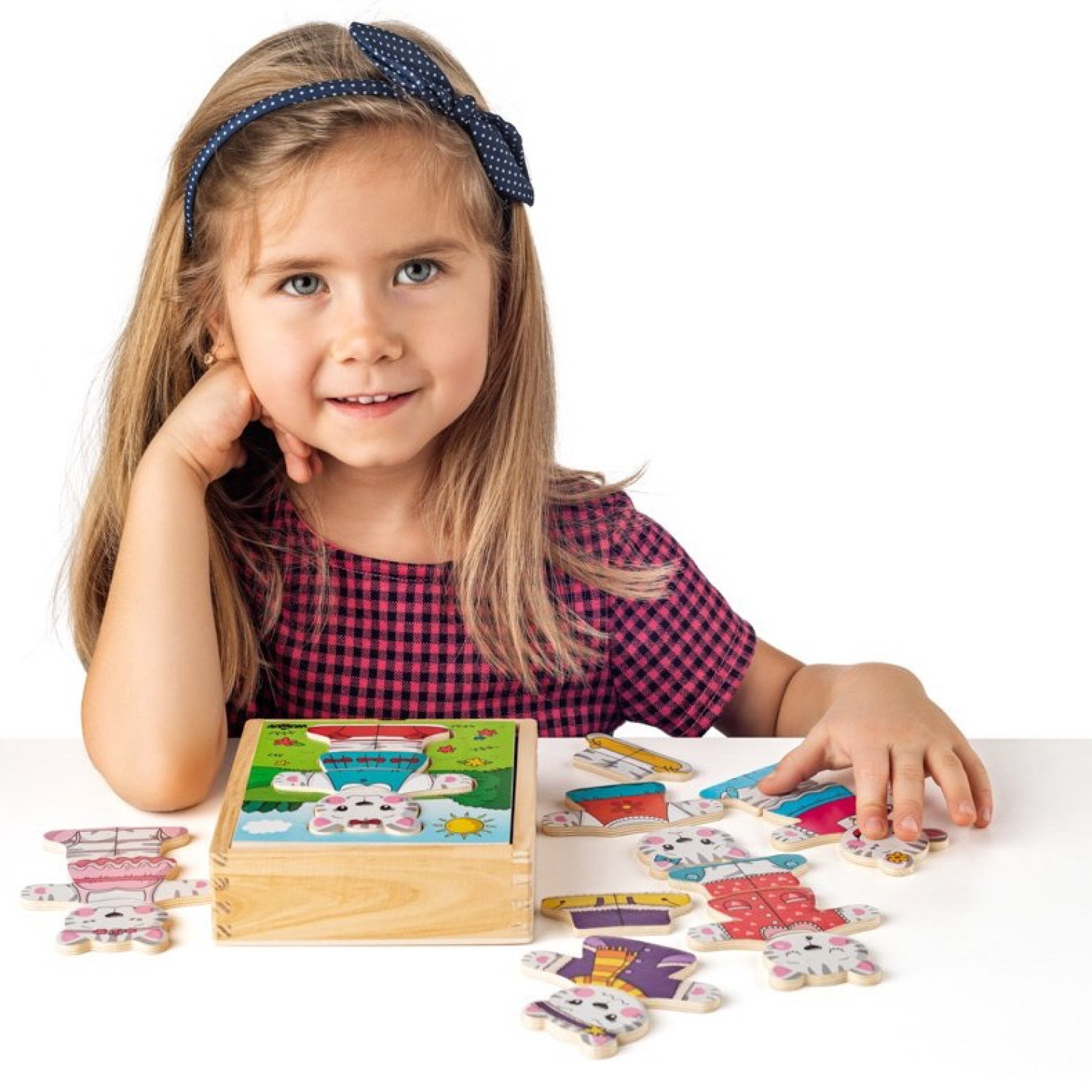Set of 6 wooden puzzles Murray the Cat Age: 2+