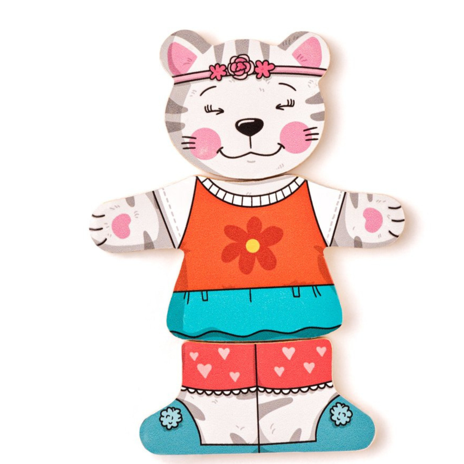 Set of 6 wooden puzzles Murray the Cat Age: 2+
