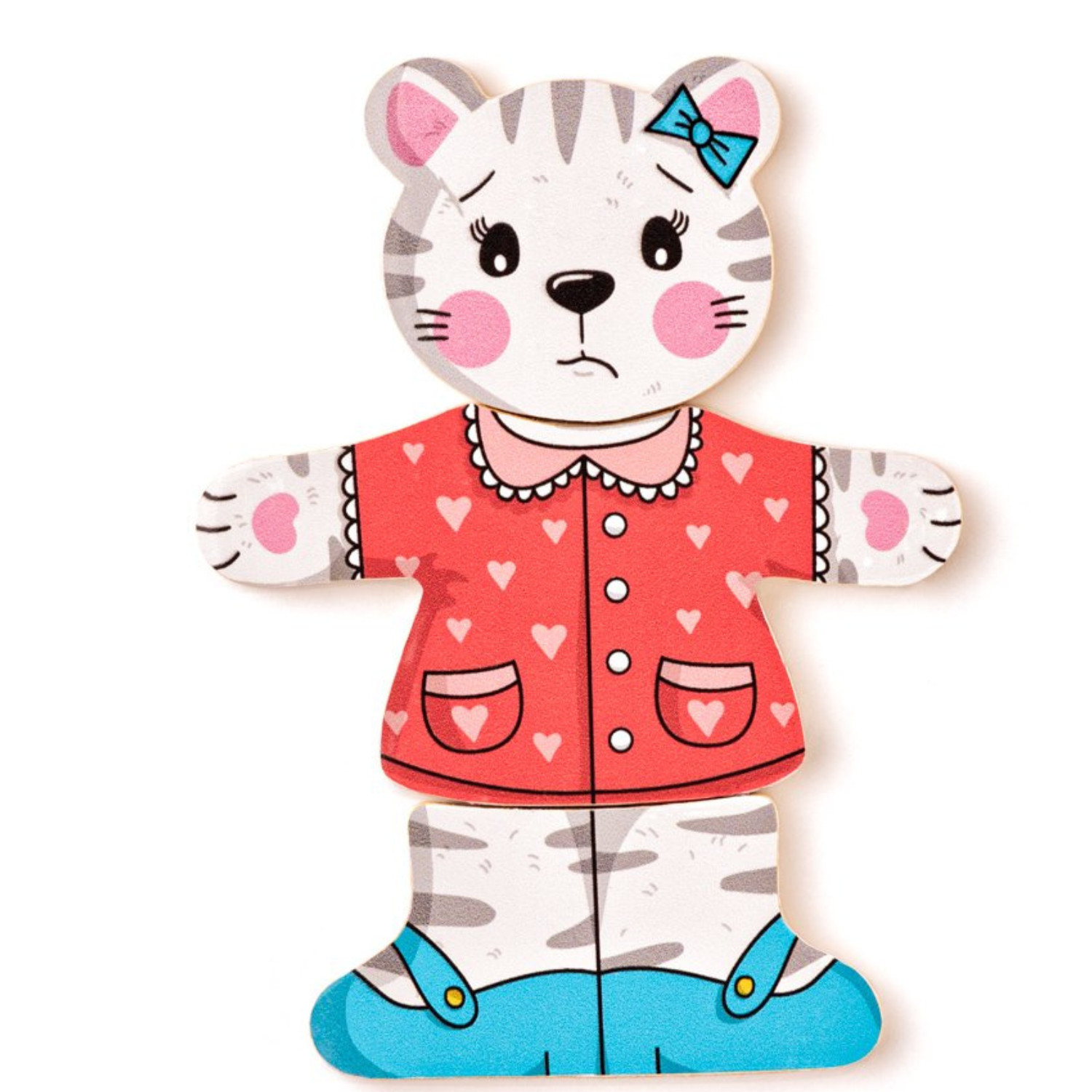 Set of 6 wooden puzzles Murray the Cat Age: 2+