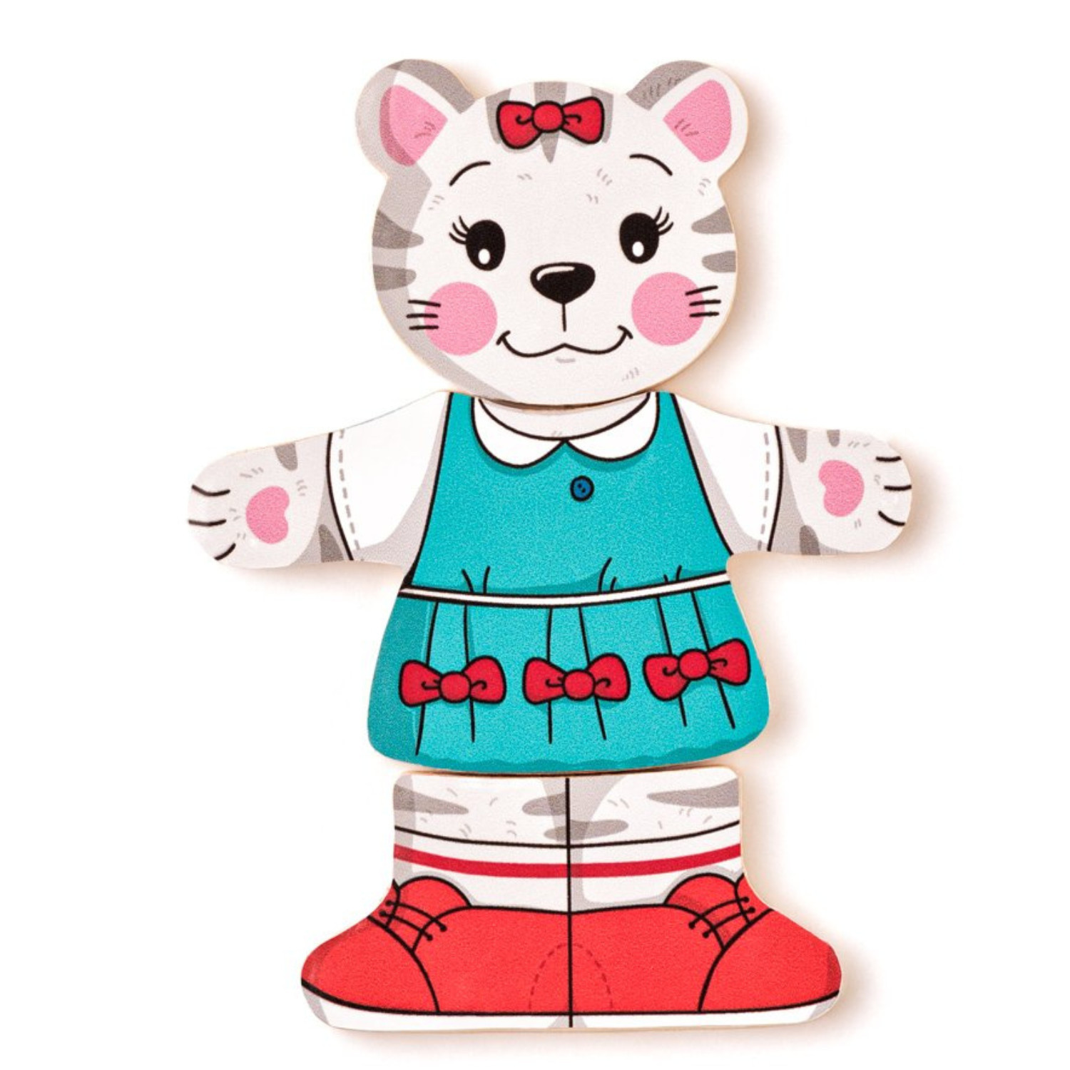 Set of 6 wooden puzzles Murray the Cat Age: 2+