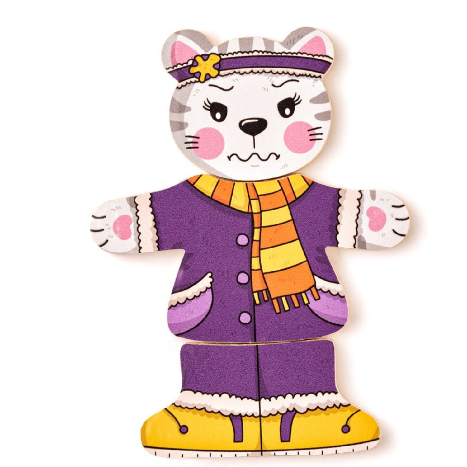 Set of 6 wooden puzzles Murray the Cat Age: 2+