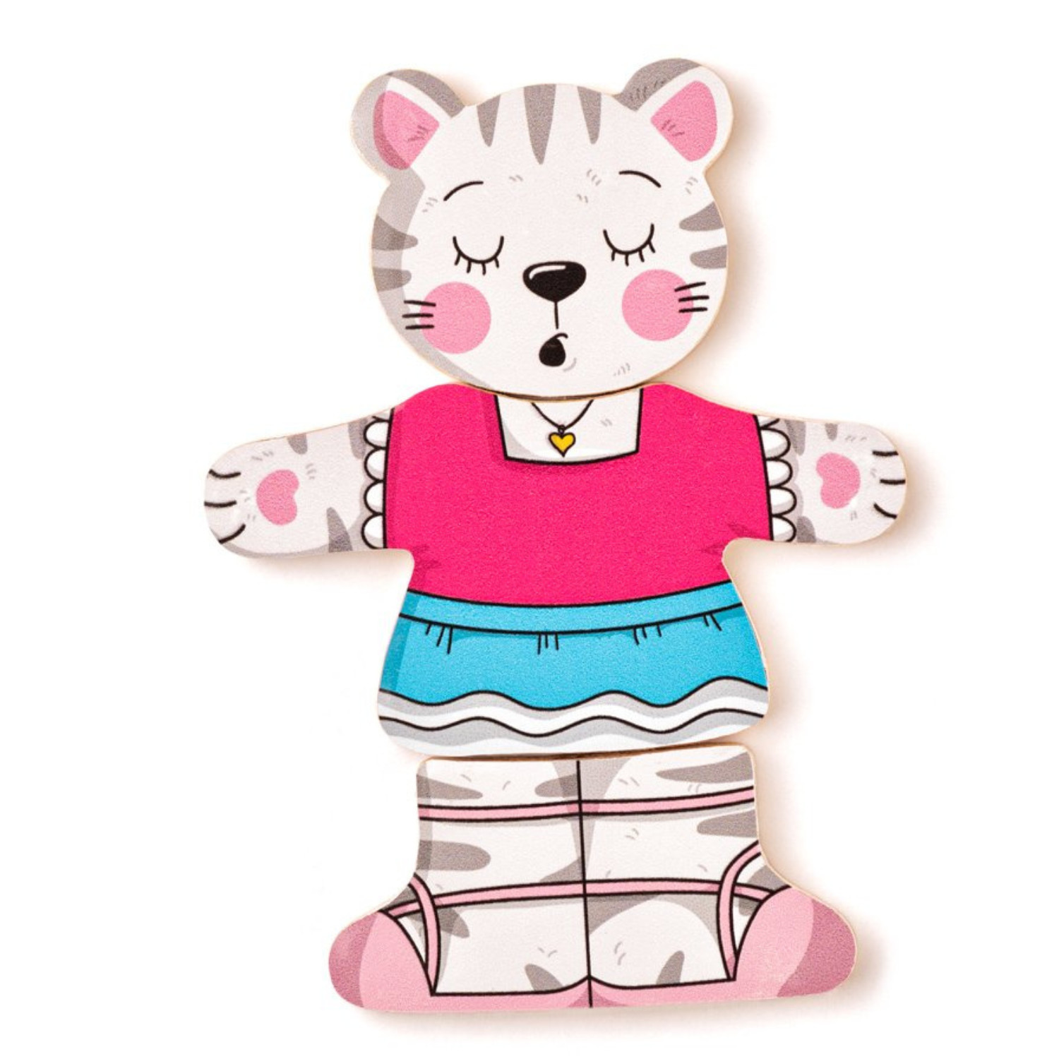 Set of 6 wooden puzzles Murray the Cat Age: 2+