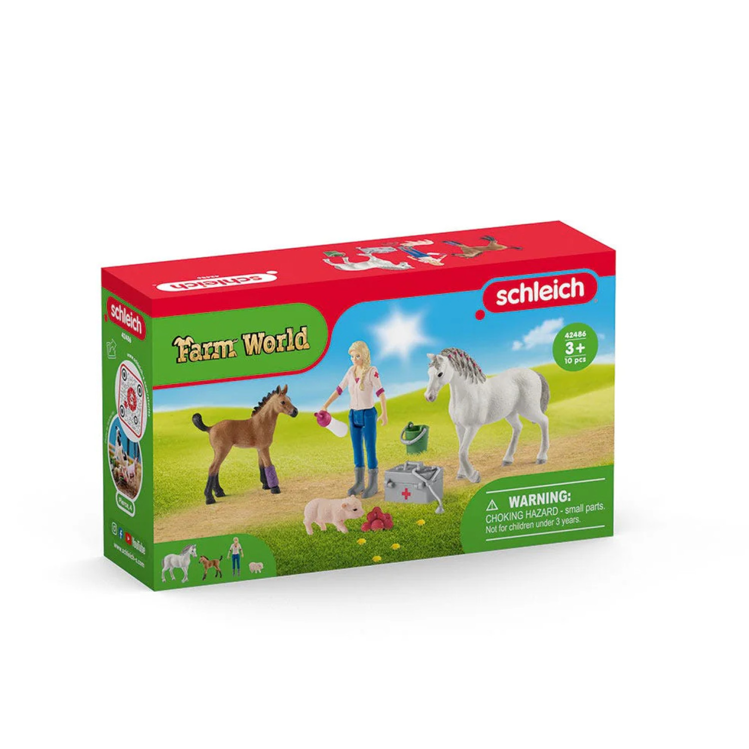 Комплект Ветеринар на визитация , Schleich Възраст: 3+