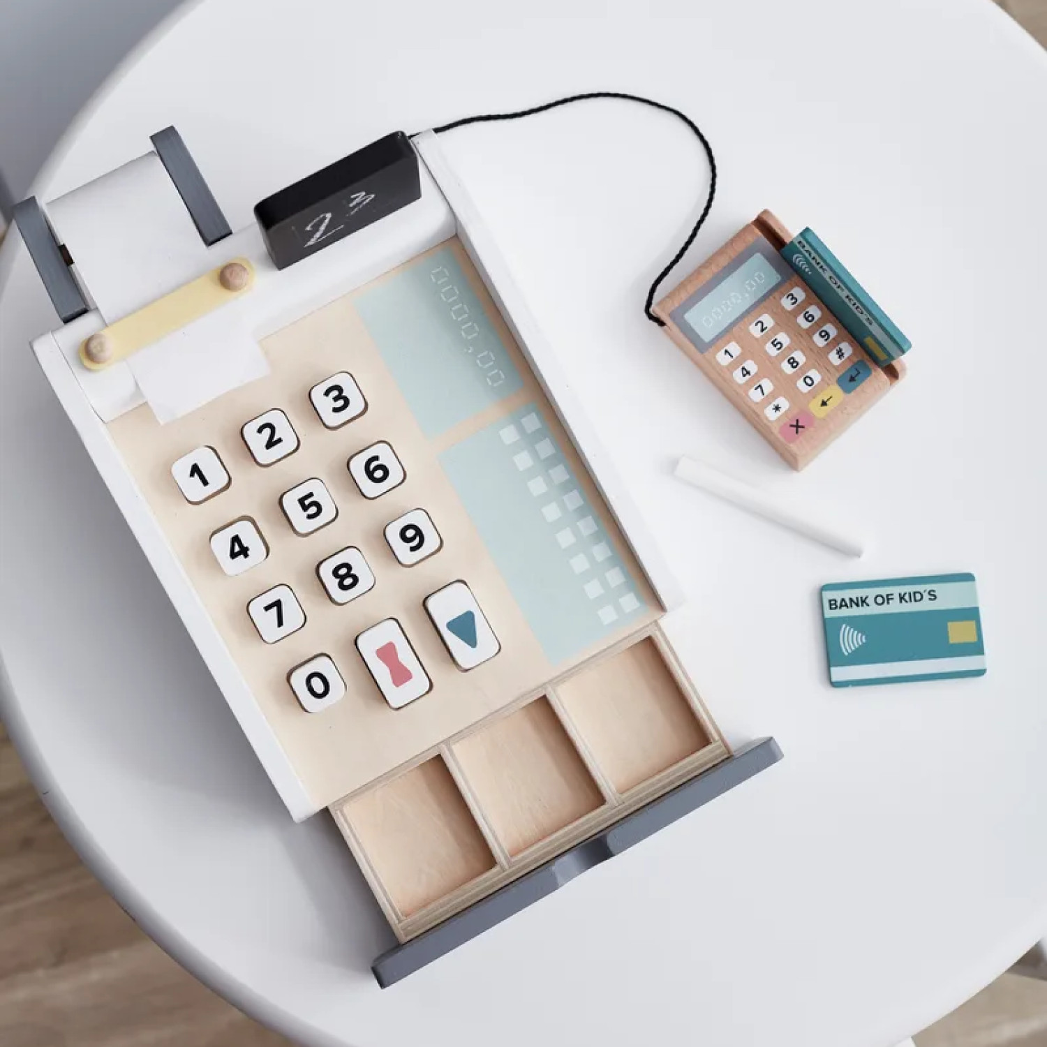 Wooden cash register Swedish Design Age: 3+ Size: 16.5x20x10 cm