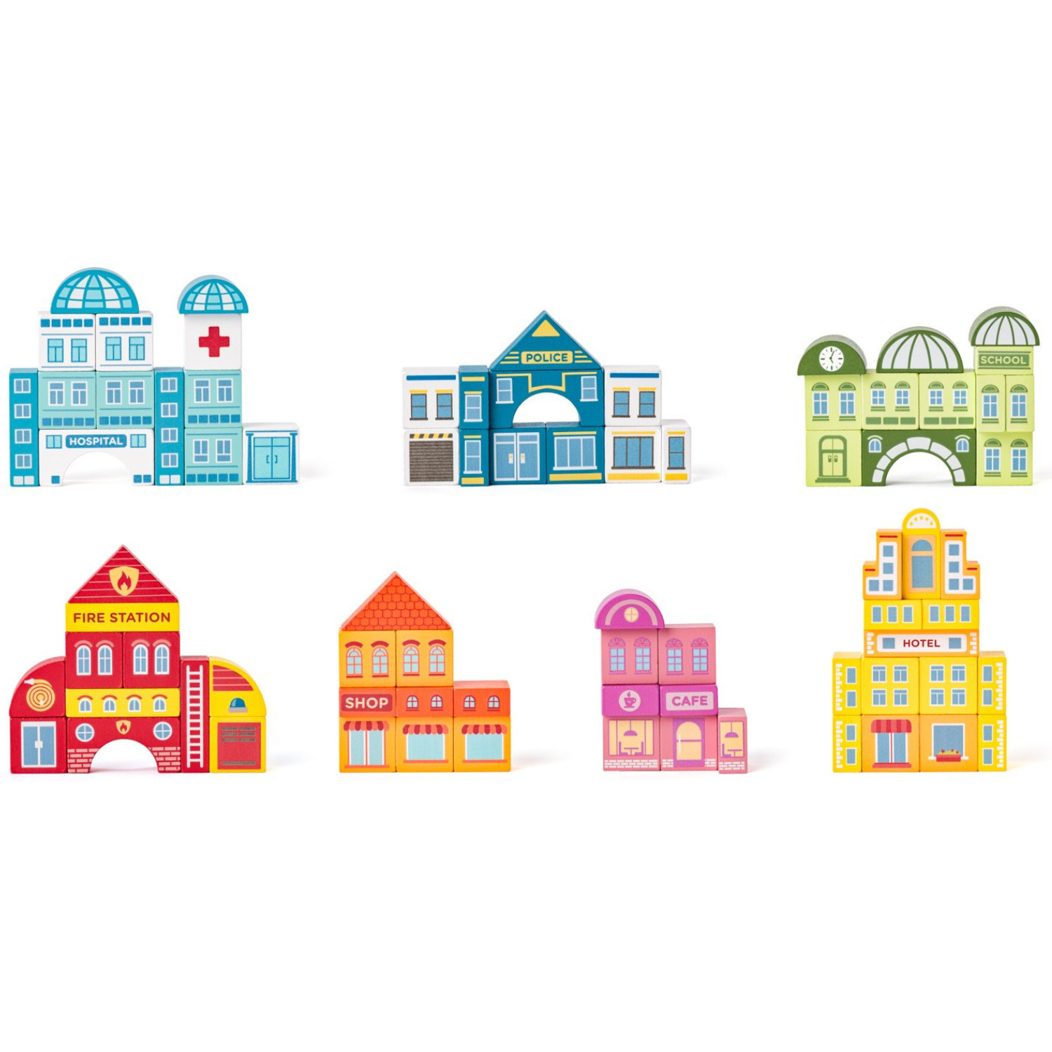 Wooden construction set Big City, 115 pieces Age: 2+ Number of pieces: 115
