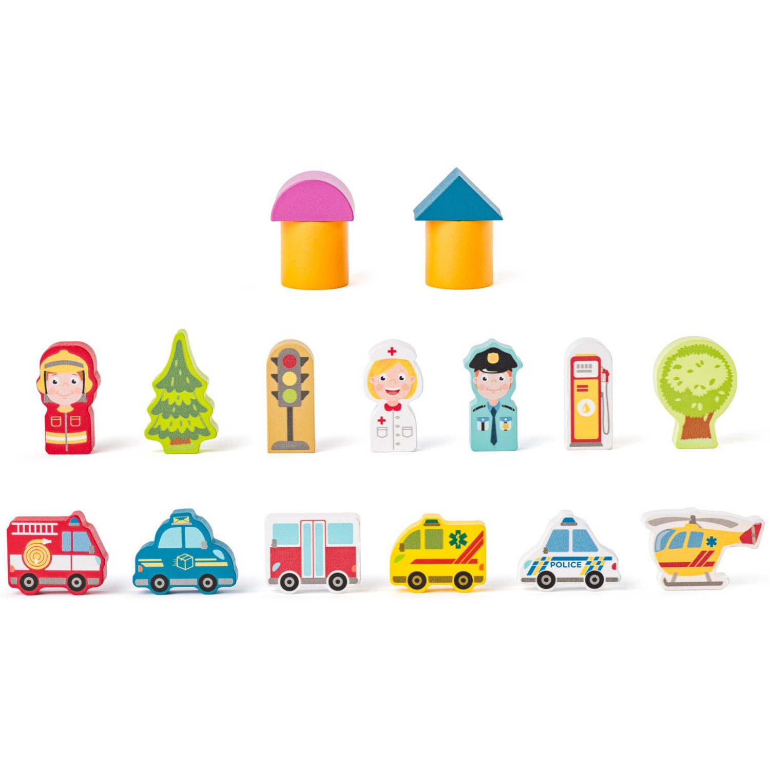 Wooden construction set Big City, 115 pieces Age: 2+ Number of pieces: 115
