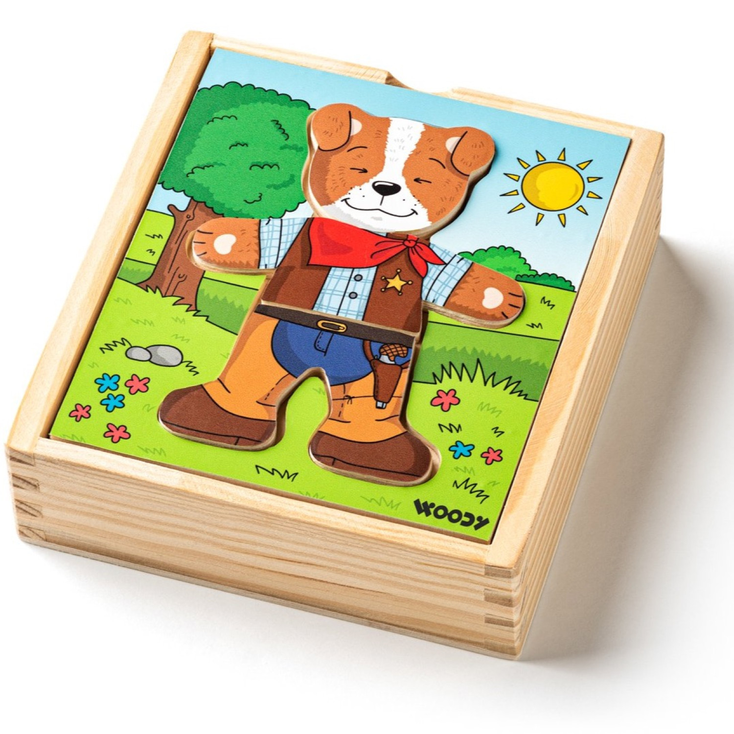 Set of 6 wooden puzzles Jaff the Dog Age: 2+