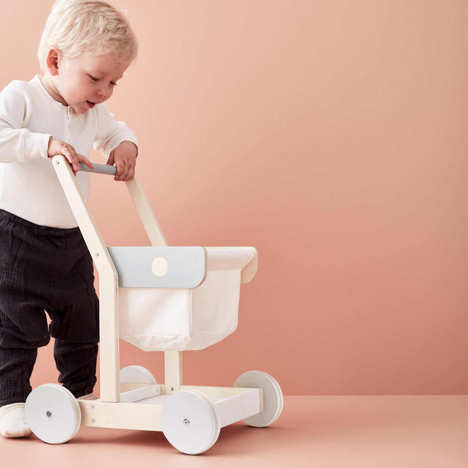 Swedish Design Wooden Shopping Cart Age: 2+
