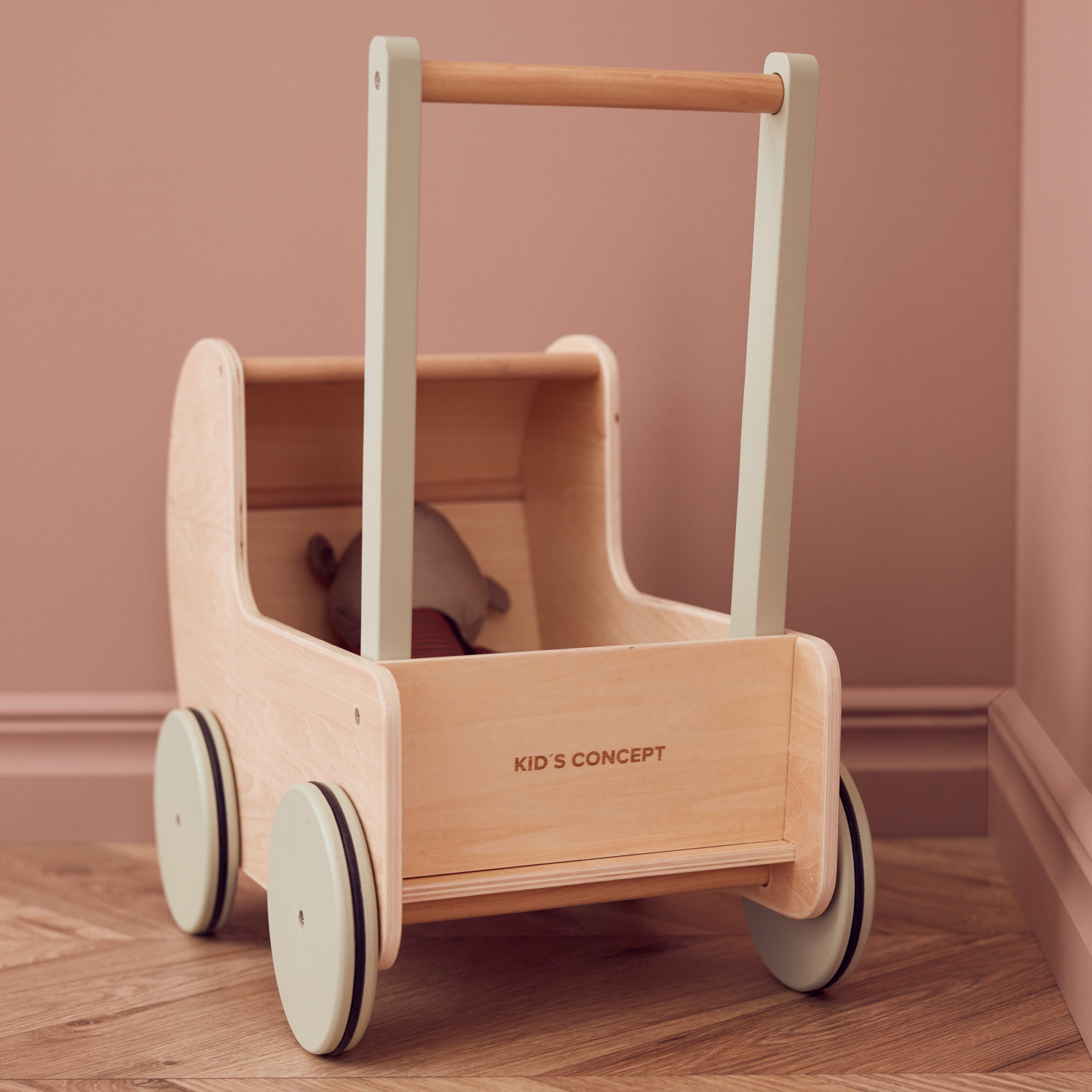 Wooden doll stroller Nature Swedish Design Age: 1+