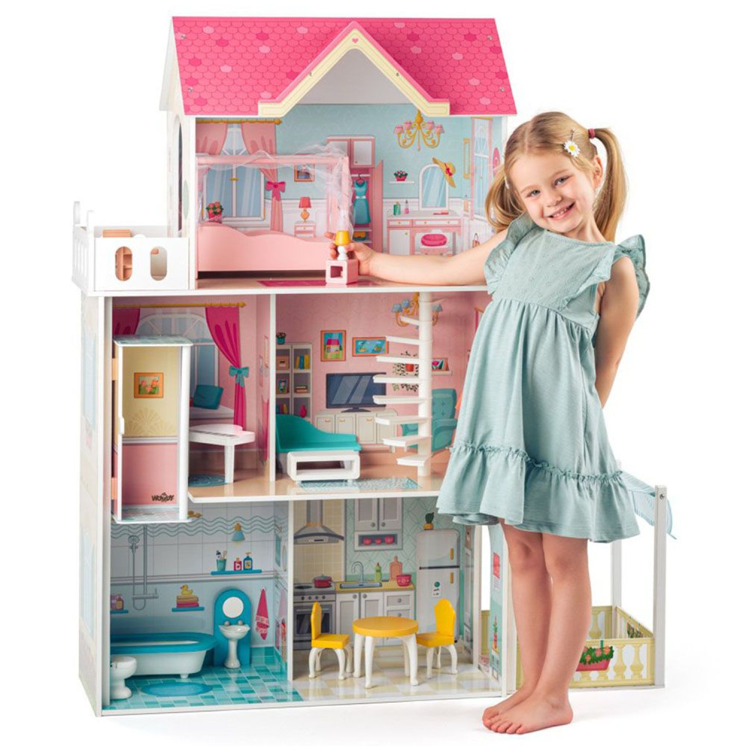 Wooden dollhouse with elevator Malibu Age: 2+