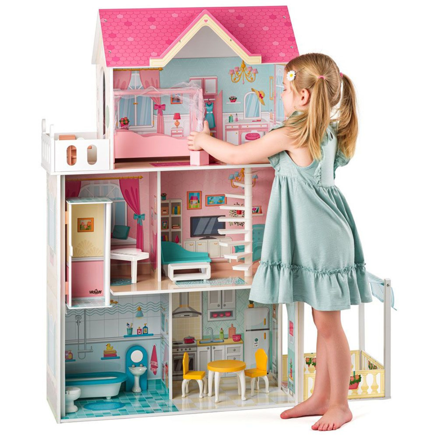 Wooden dollhouse with elevator Malibu Age: 2+