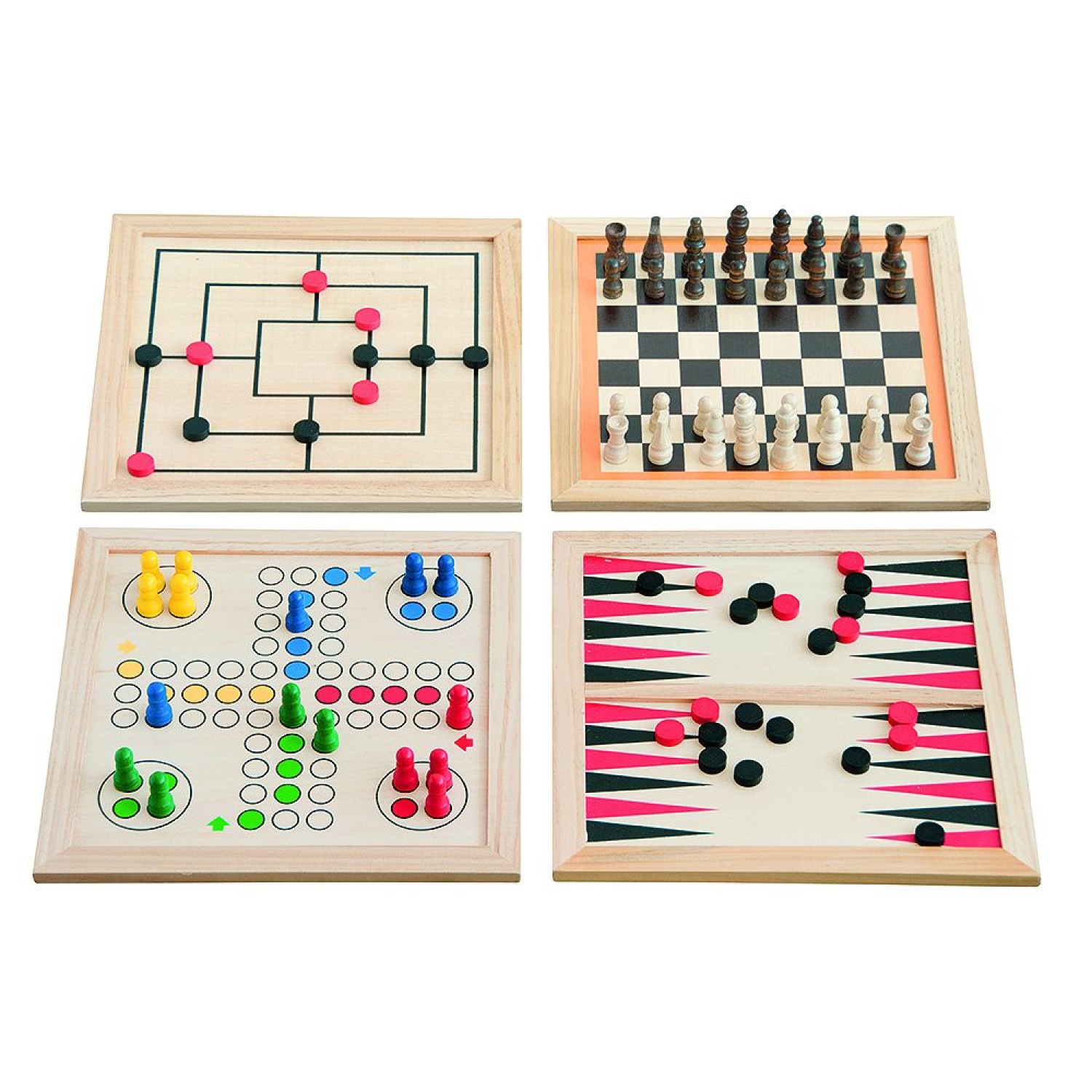 Wooden set of classic board games Age: 7+