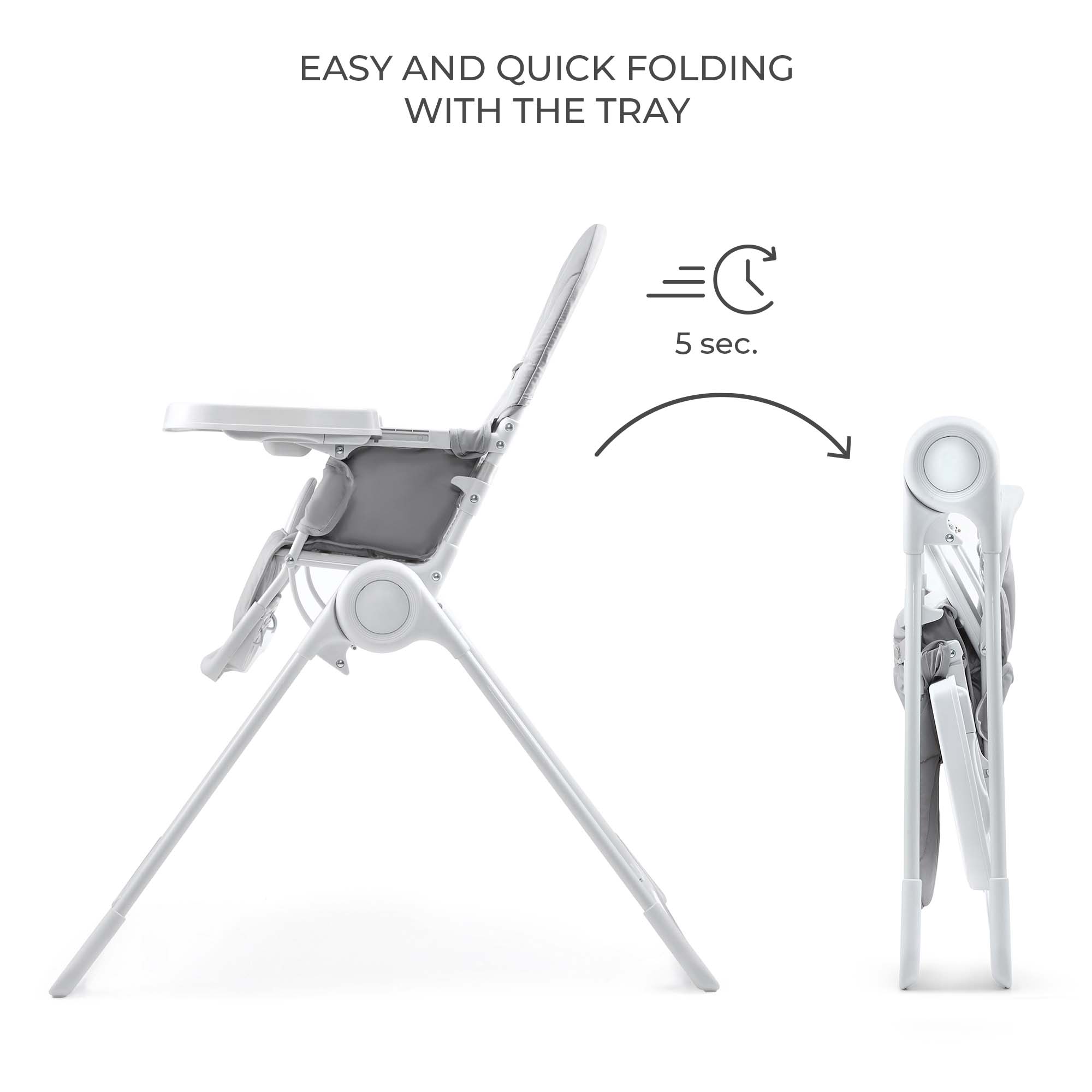 Kinderkraft BINCI столче за хранене LIGHT GREY