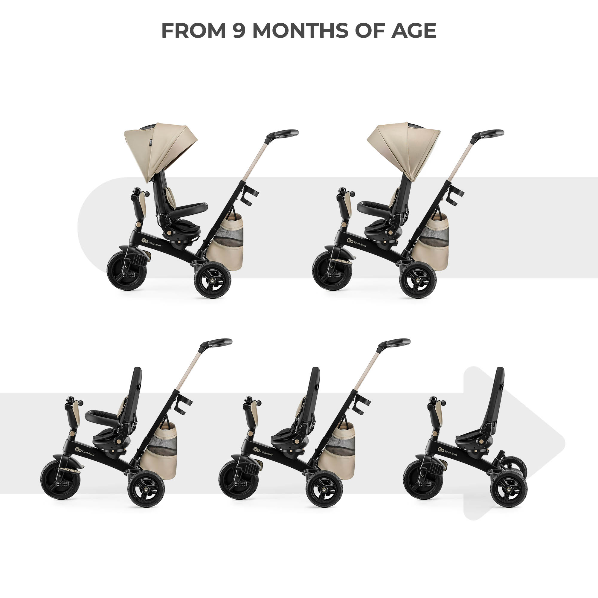 KinderKraft EASYTWIST бежова триколка KREASY00BEG0000