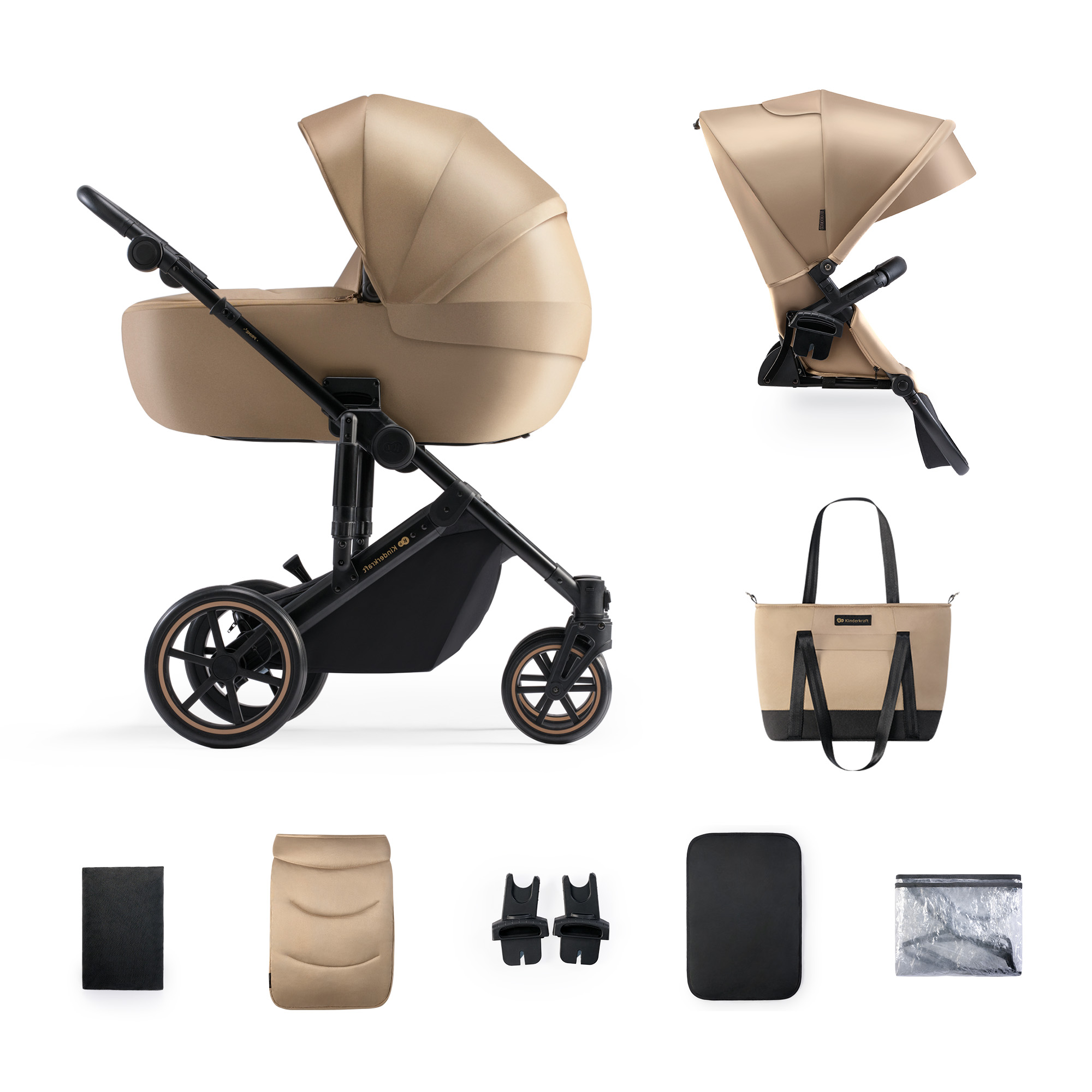 Kinderkraft Prime 2 stroller 2 in 1 SANDROSE BEIGE