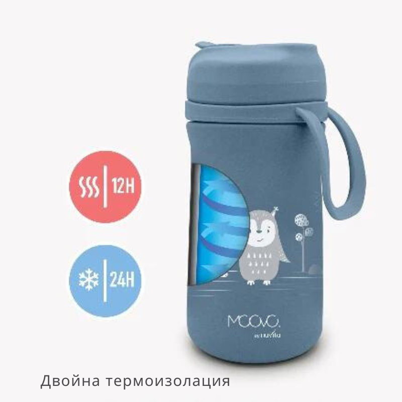 4440 Nuvita thermos with straw 350 ml Powder Blue