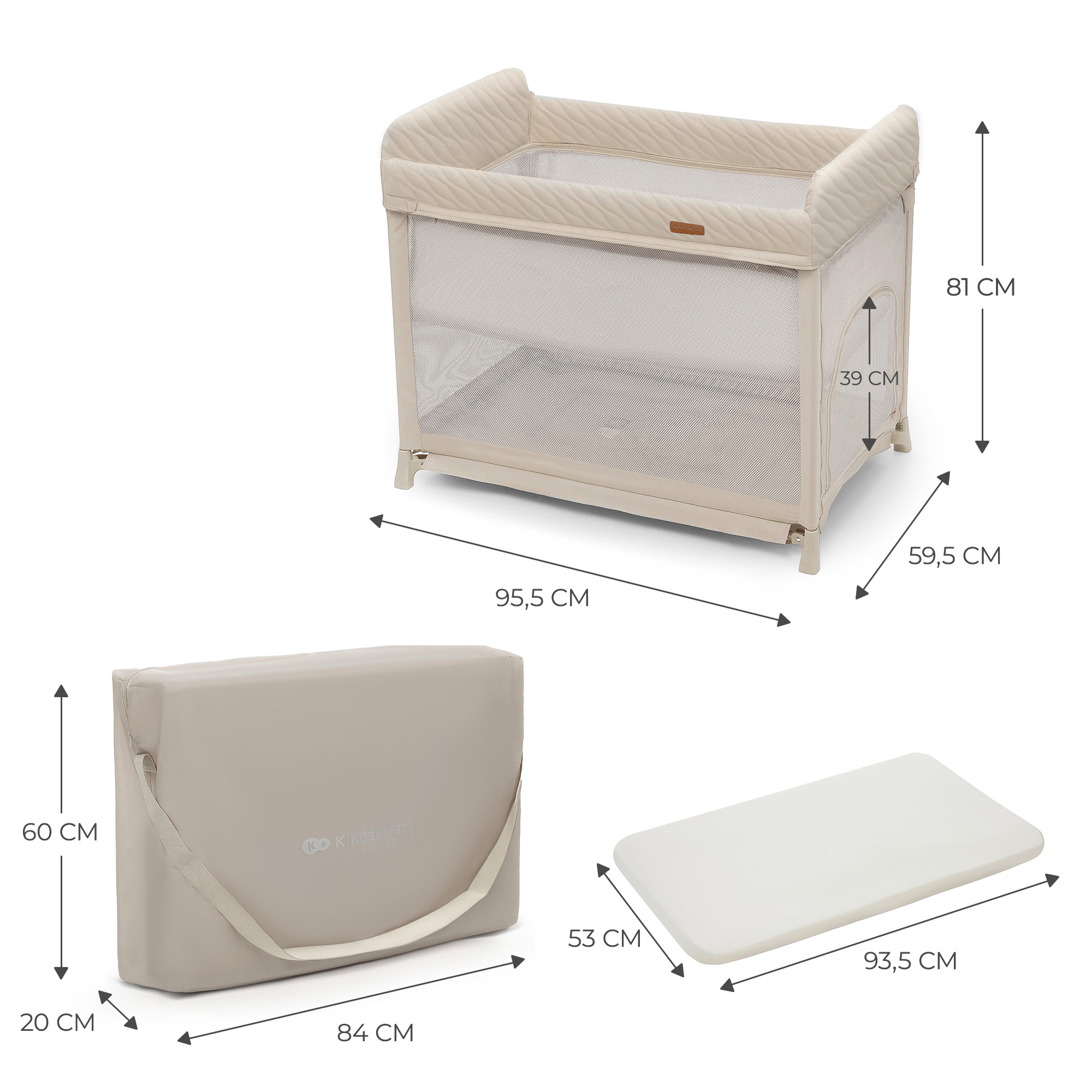 Kinderkraft MOON DREAM baby crib BEIGE