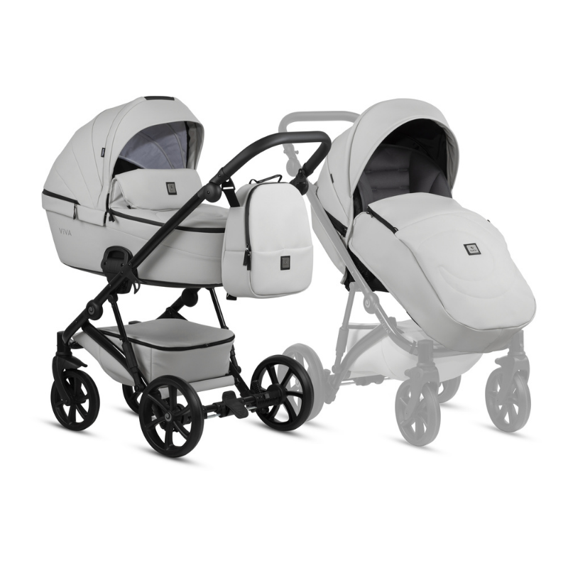 Tutis VIVA 5+ Leather baby stroller 2 in 1 085 Cloud